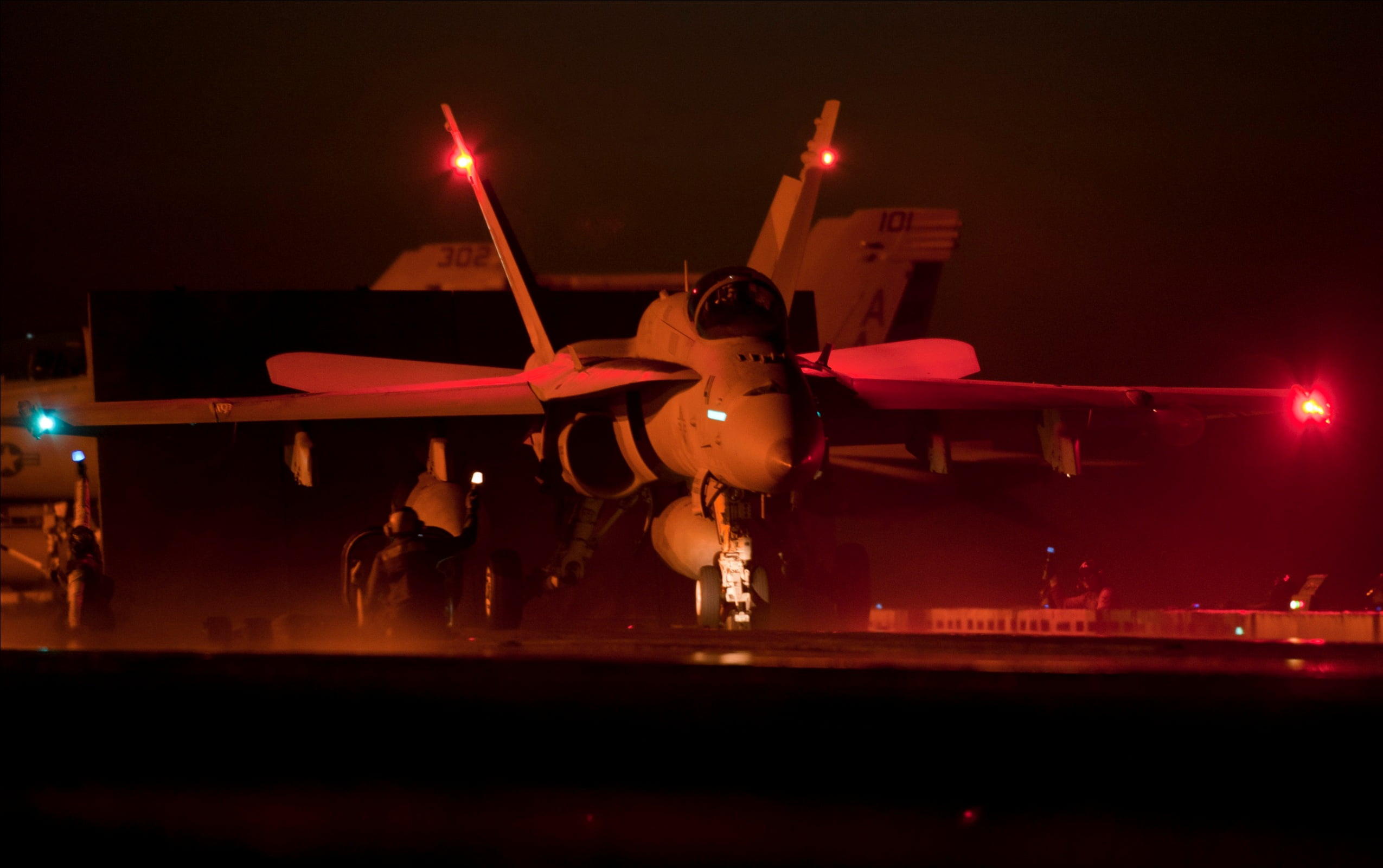 plane, Aircrafts / Planes, fa, illuminated, transportation, military, airplane, air force, airport runway, night, fighter plane, formation, cockpit, 1080P, HD Wallpaper