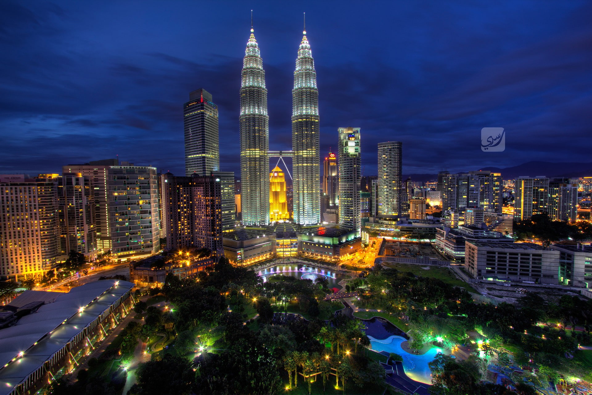 night, Petronas Towers, 1080P, Malaysia, cityscape, HD Wallpaper