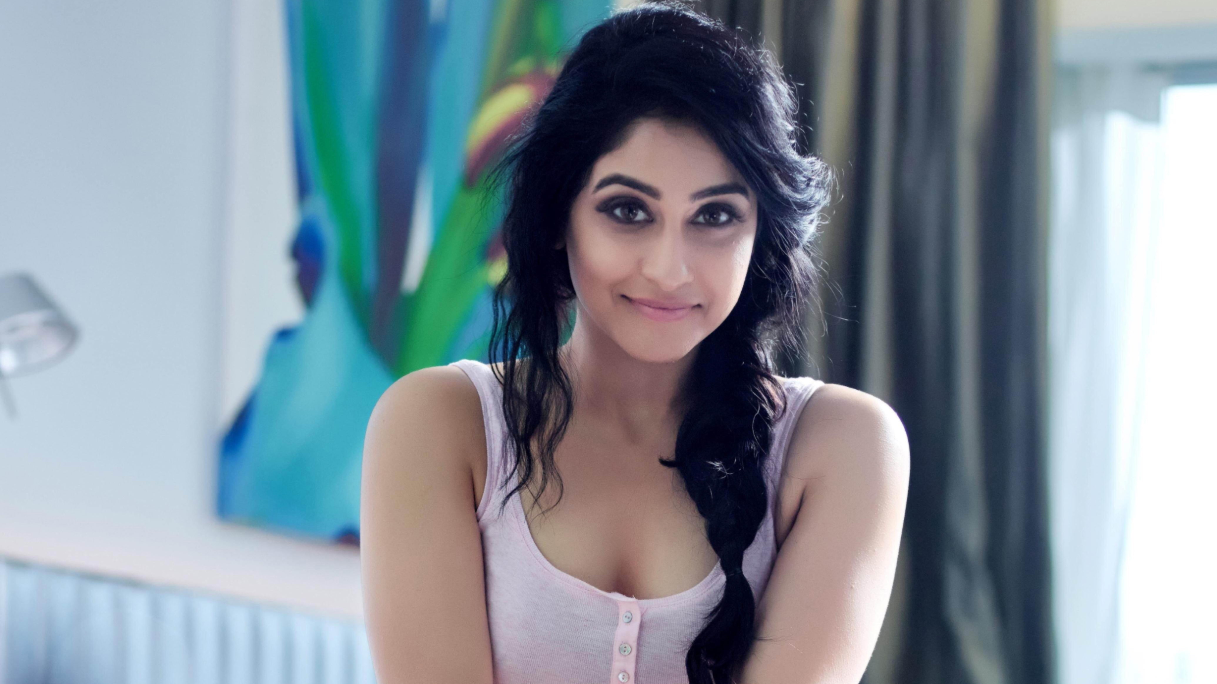 Regina Cassandra, looking at camera, beauty, Telugu actress, hair, long hair, young women, black hair, 4K, young adult, one person, portrait, women, 4K, HD Wallpaper
