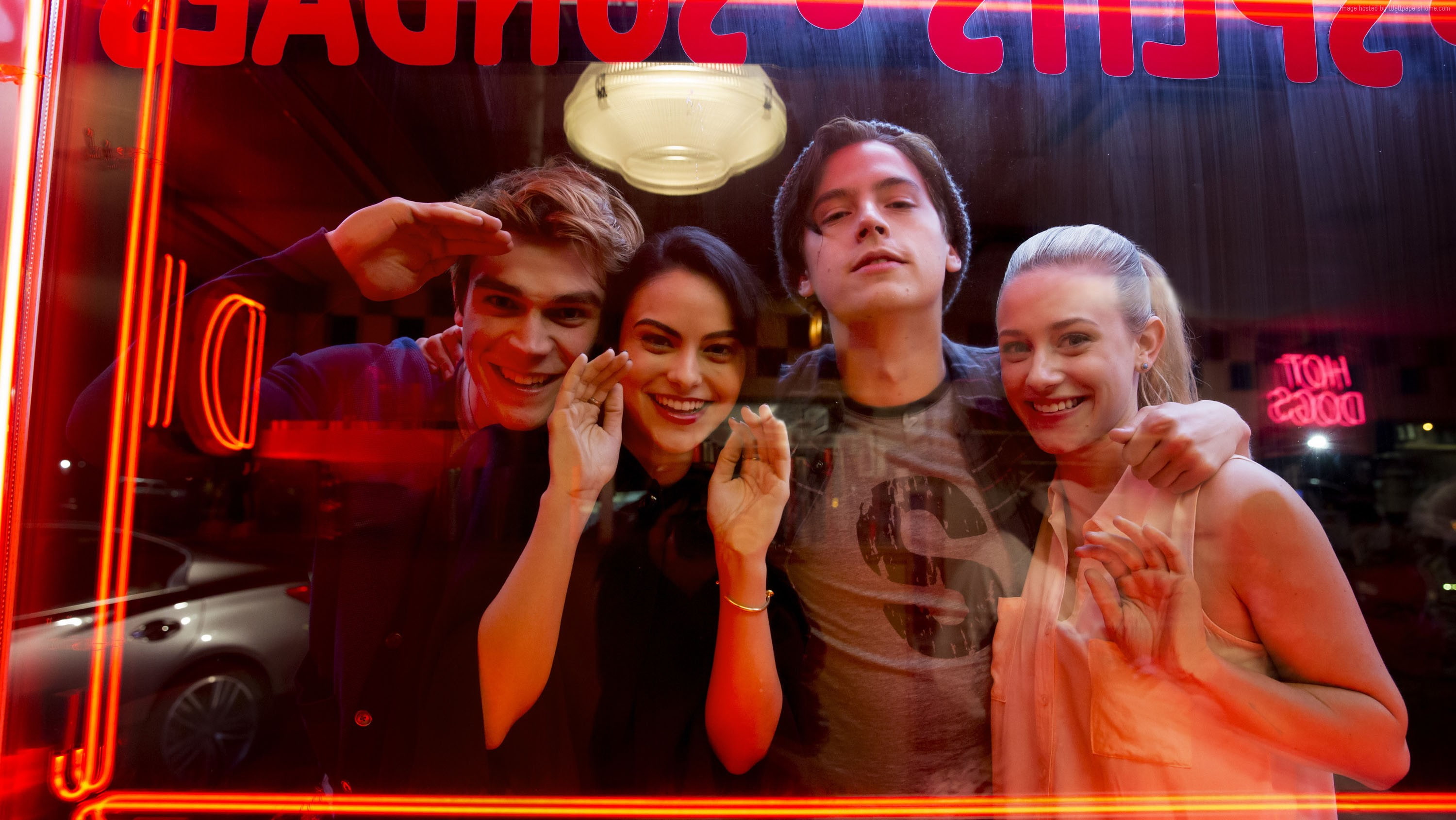 Camila Mendes, Riverdale, 2K, Lili Reinhart, K.J. Apa, best tv series, HD Wallpaper