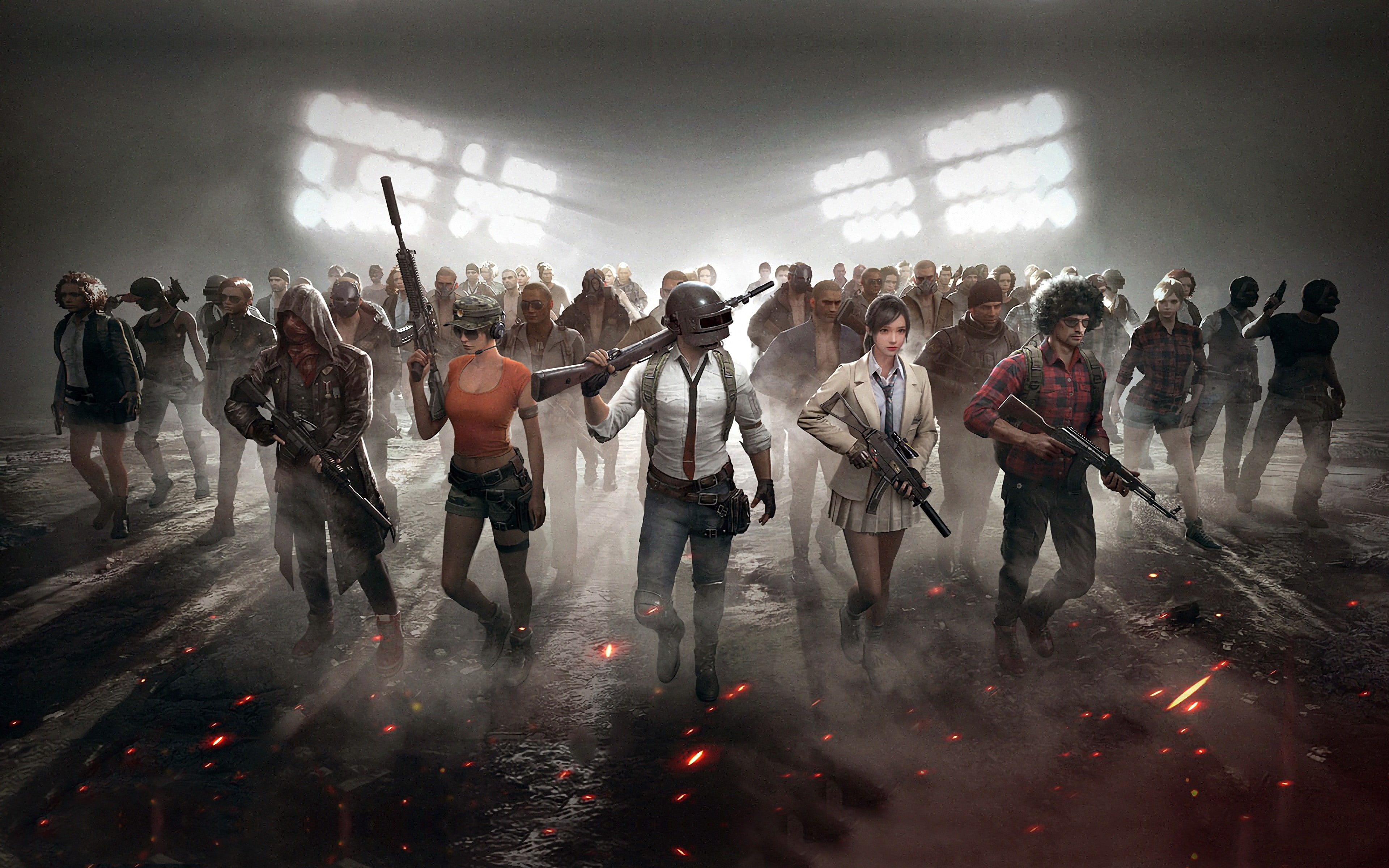 playerunknowns, group of people, event, illuminated, stage - performance space, human arm, battlegrounds, adult, women, game, celebration, crowd, enjoyment, HD Wallpaper