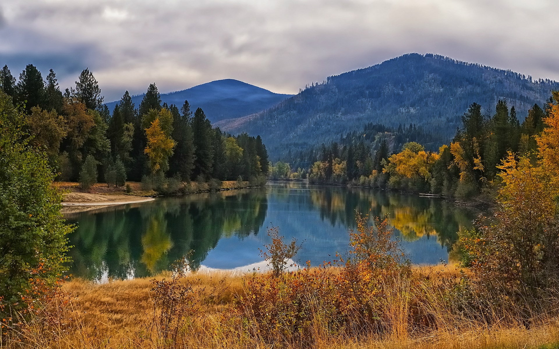 beauty in nature, water, scenics - nature, change, growth, pc backgrounds hd nature  1920x1200, cloud - sky, mountain range, lake, reflection, no people, HD Wallpaper