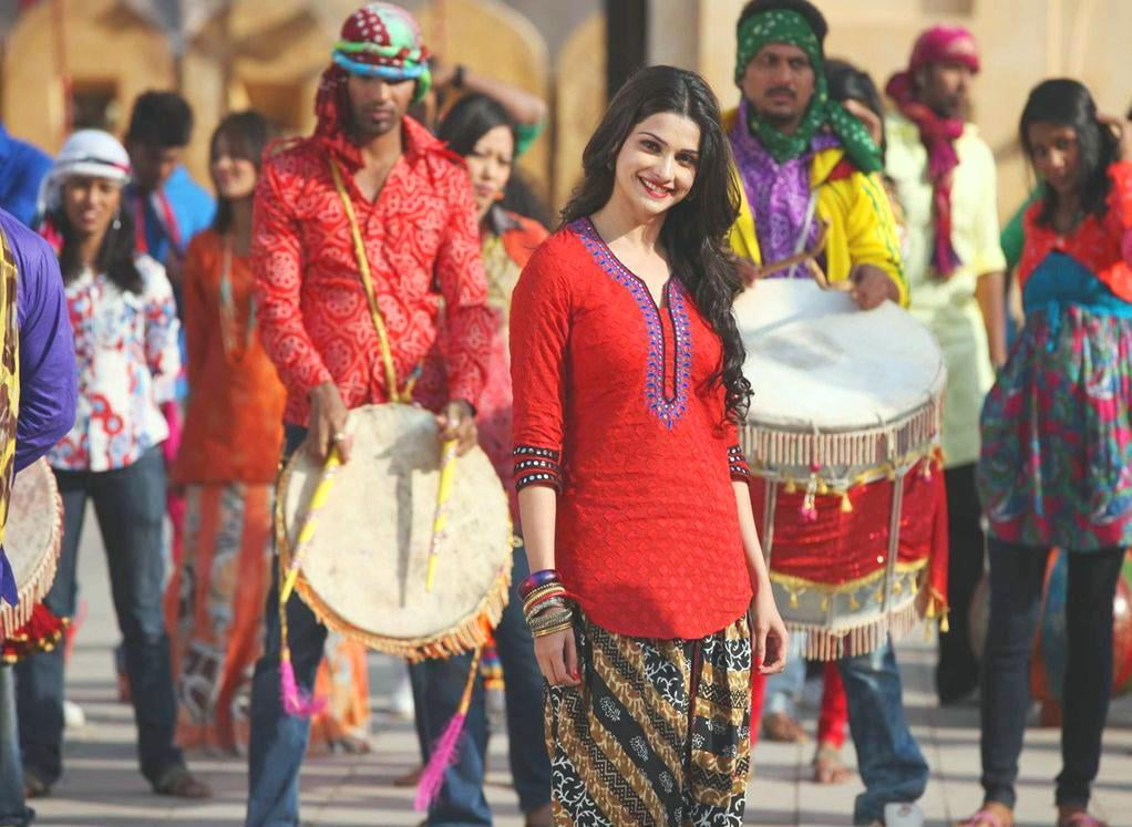 music, smiling, prachi, bollywood, performance, dress, festival, kameez, people, happiness, blue, men, focus on foreground, Prachi Desai, Female Celebrities, HD Wallpaper