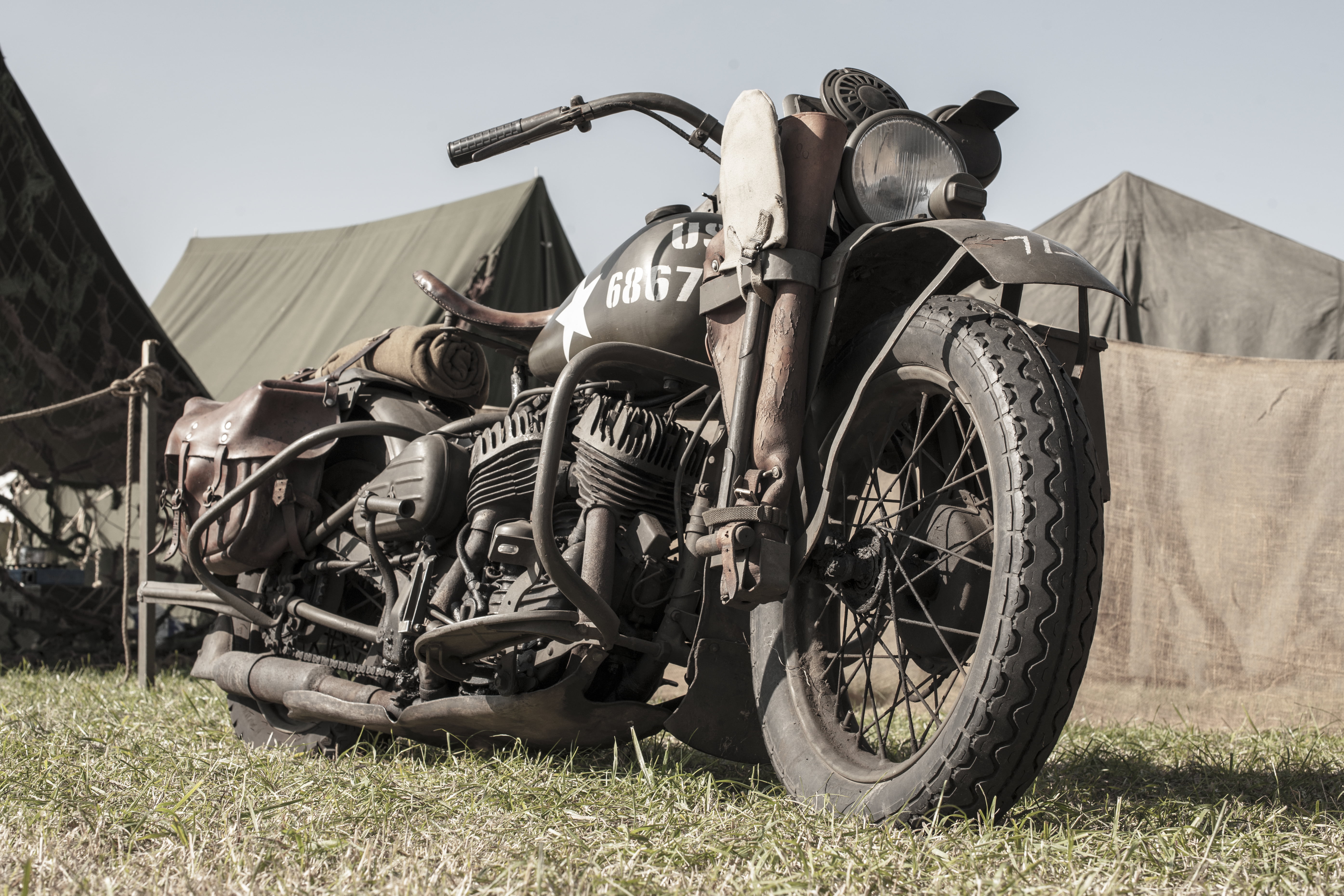 riding, world, old-fashioned, agricultural machinery, retro Styled, sky, machinery, Harley-Davidson, day, clear sky, motorcycle Racing, tire, 5K, transportation, HD Wallpaper