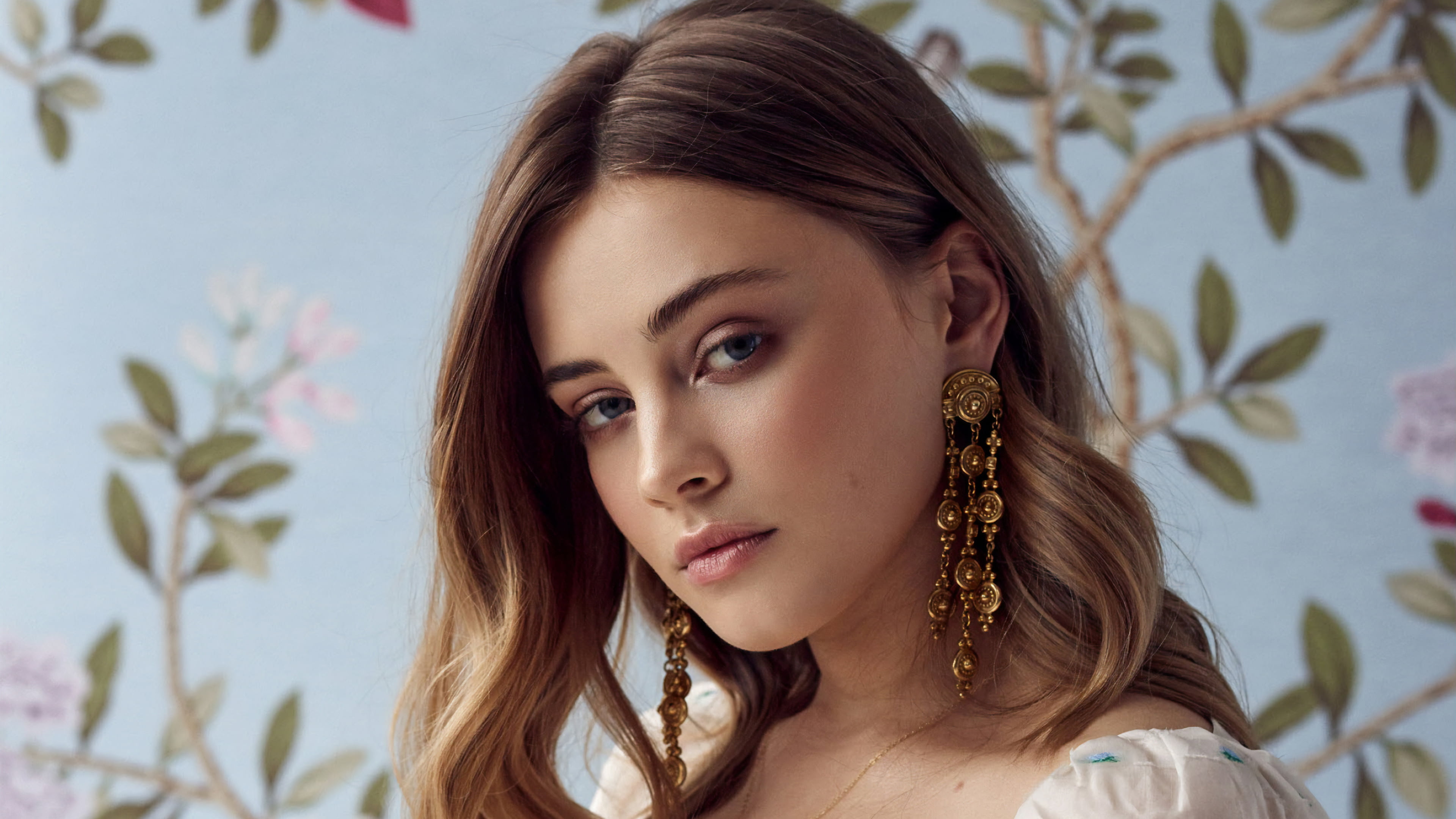Blue Eyes, Actress, Australian, Close-Up, Actresses, Face, 4K, Earrings, Josephine Langford, HD Wallpaper