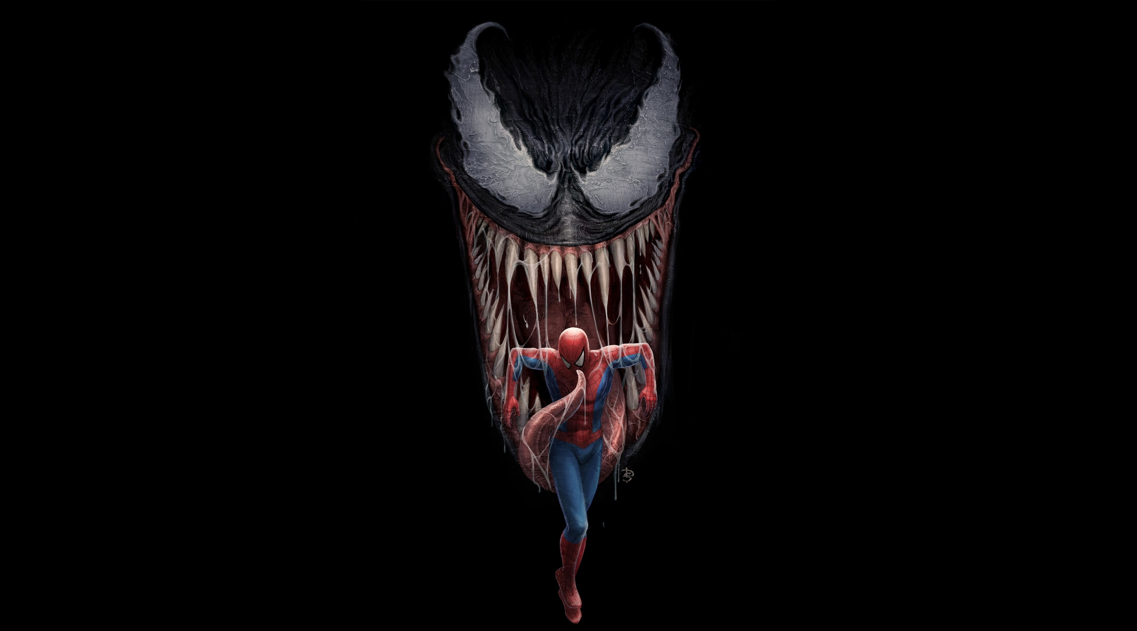 Movies, man, vs, 4K, Artwork, Comics, Venom, Spider-Man, spider, Movie, Spiderman, HD Wallpaper