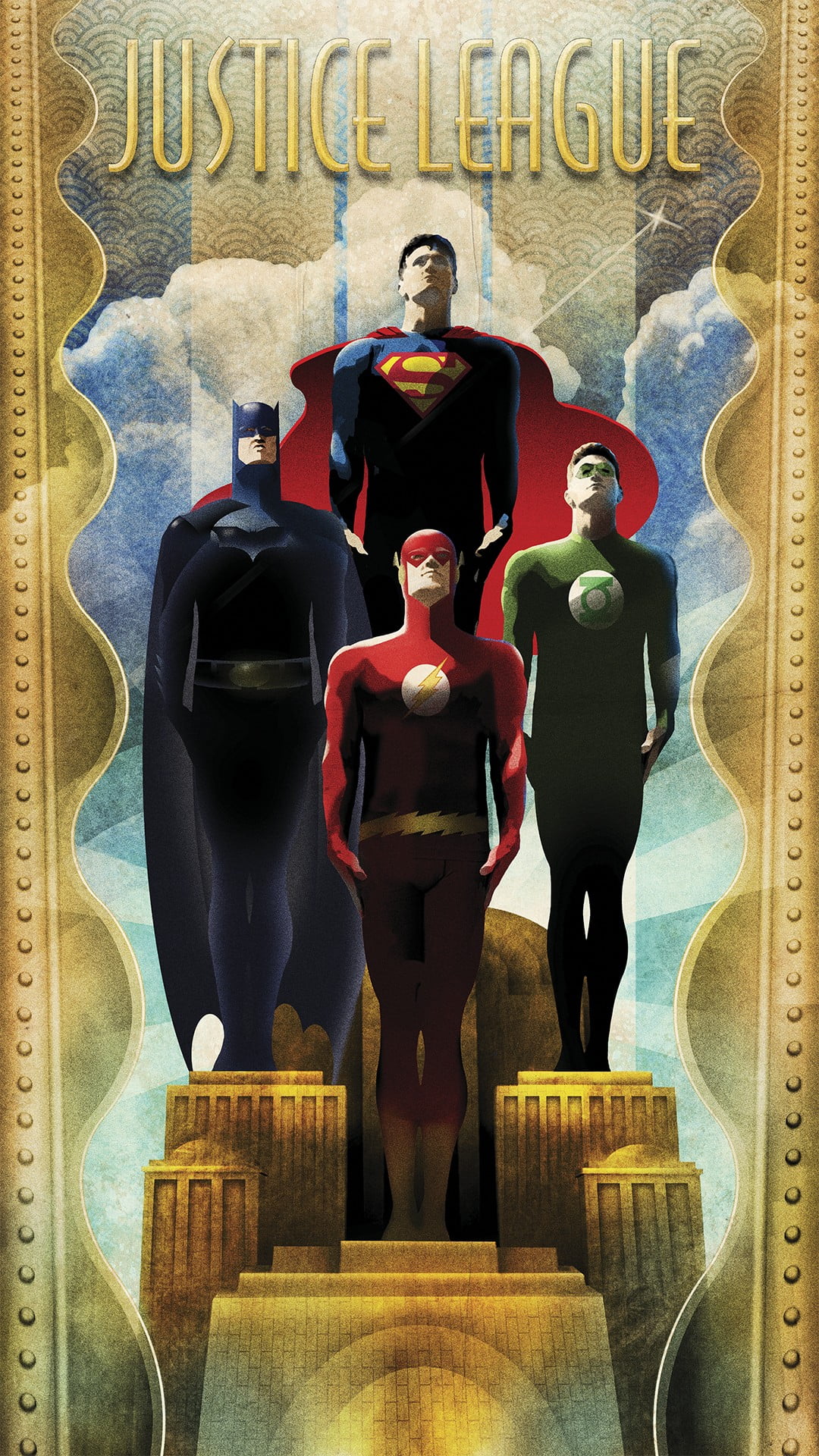 males, 1080P, belief, Green Lantern, Superman, banner, poster, human representation, Justice League, people, men, history, female likeness, full length, Phone HD Wallpaper
