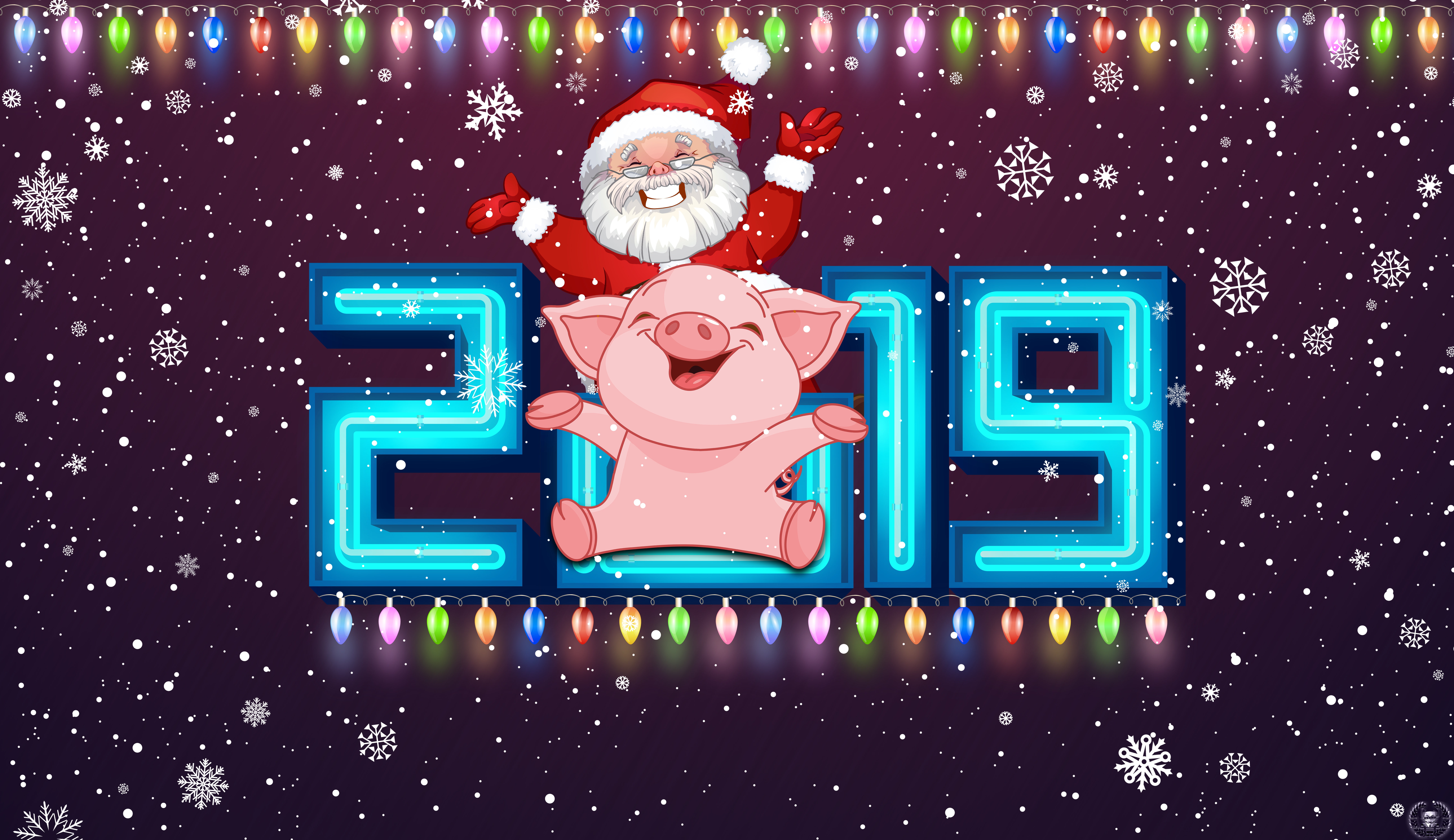 Happy New Year, 2019 (Year), New Year, numbers, 8K, HD Wallpaper