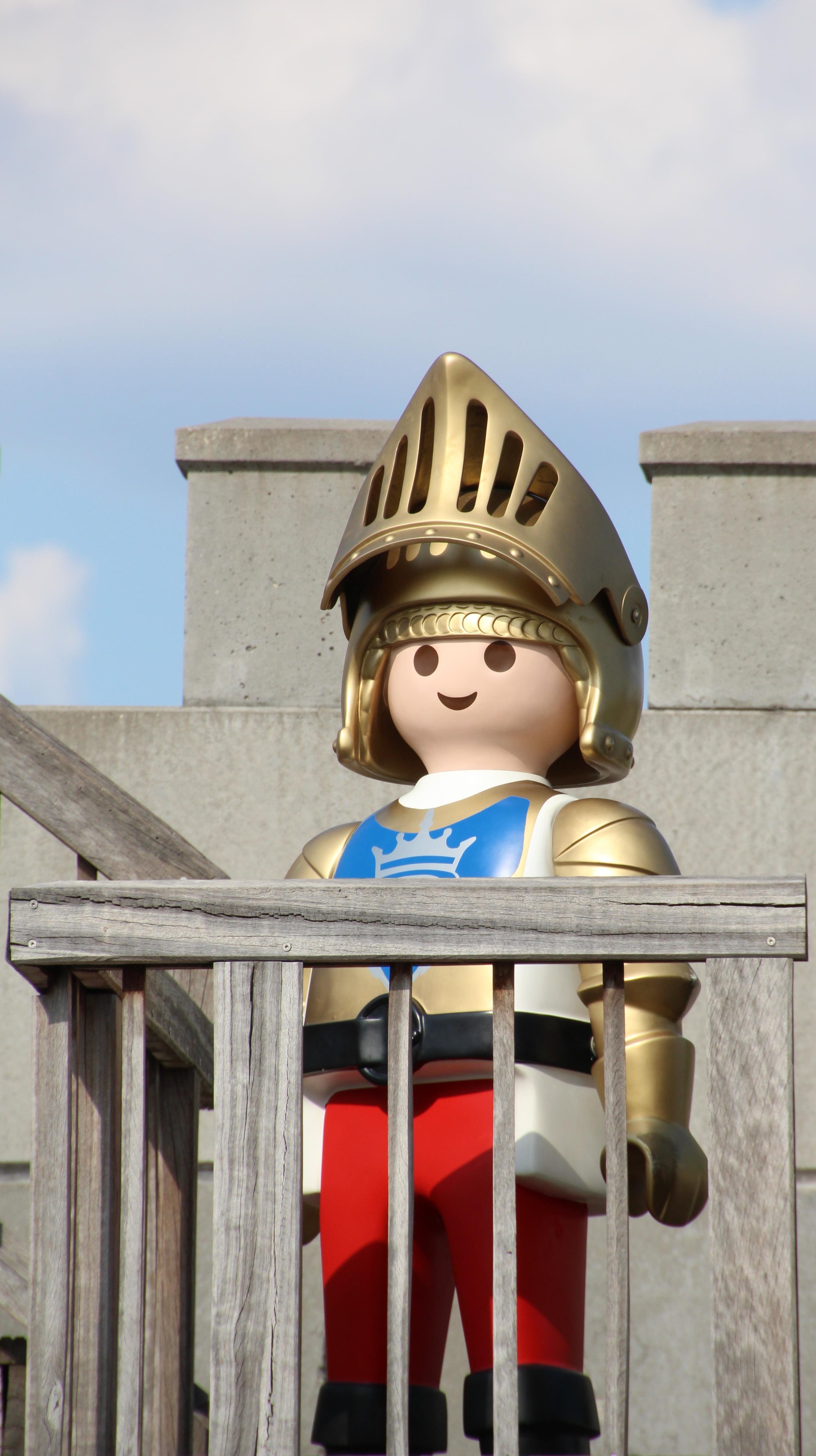 no people, art and craft, day, metal, focus on foreground, wood - material, outdoors, red, cloud - sky, knight, building exterior, playmobil, nature, architecture, Phone HD Wallpaper