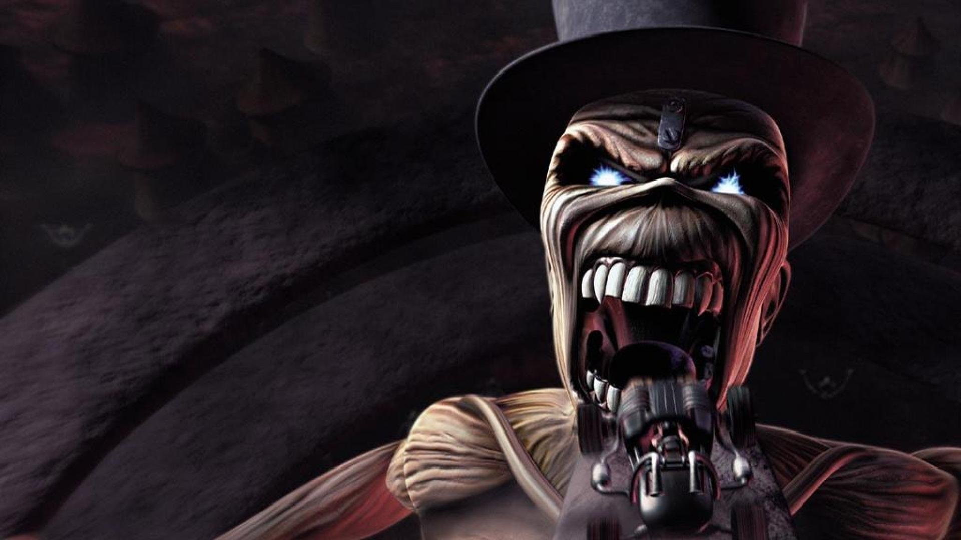 Evil, poster, adult, black color, portrait, Power, hat, Iron, skull, headshot, 1080P, Metal, close-up, heavy, indoors, Eddie, young adult, unrecognizable person, HD Wallpaper