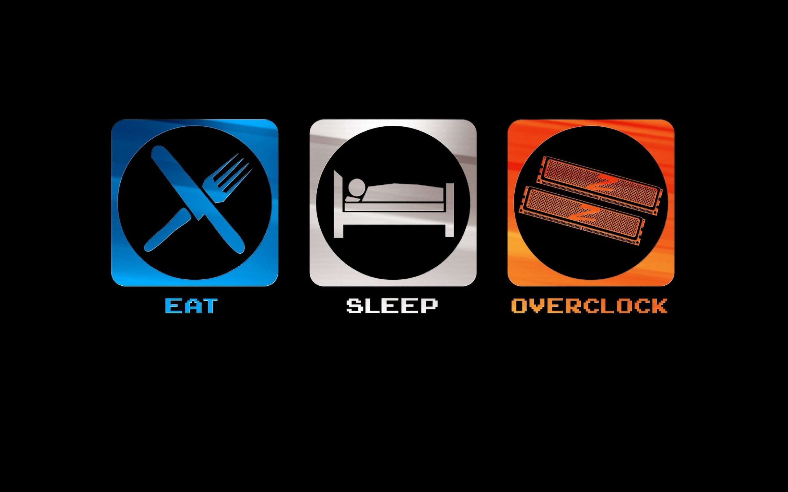 humor, sleeping, simple background, overclocking, minimalism, eating, geek, 2K, HD Wallpaper