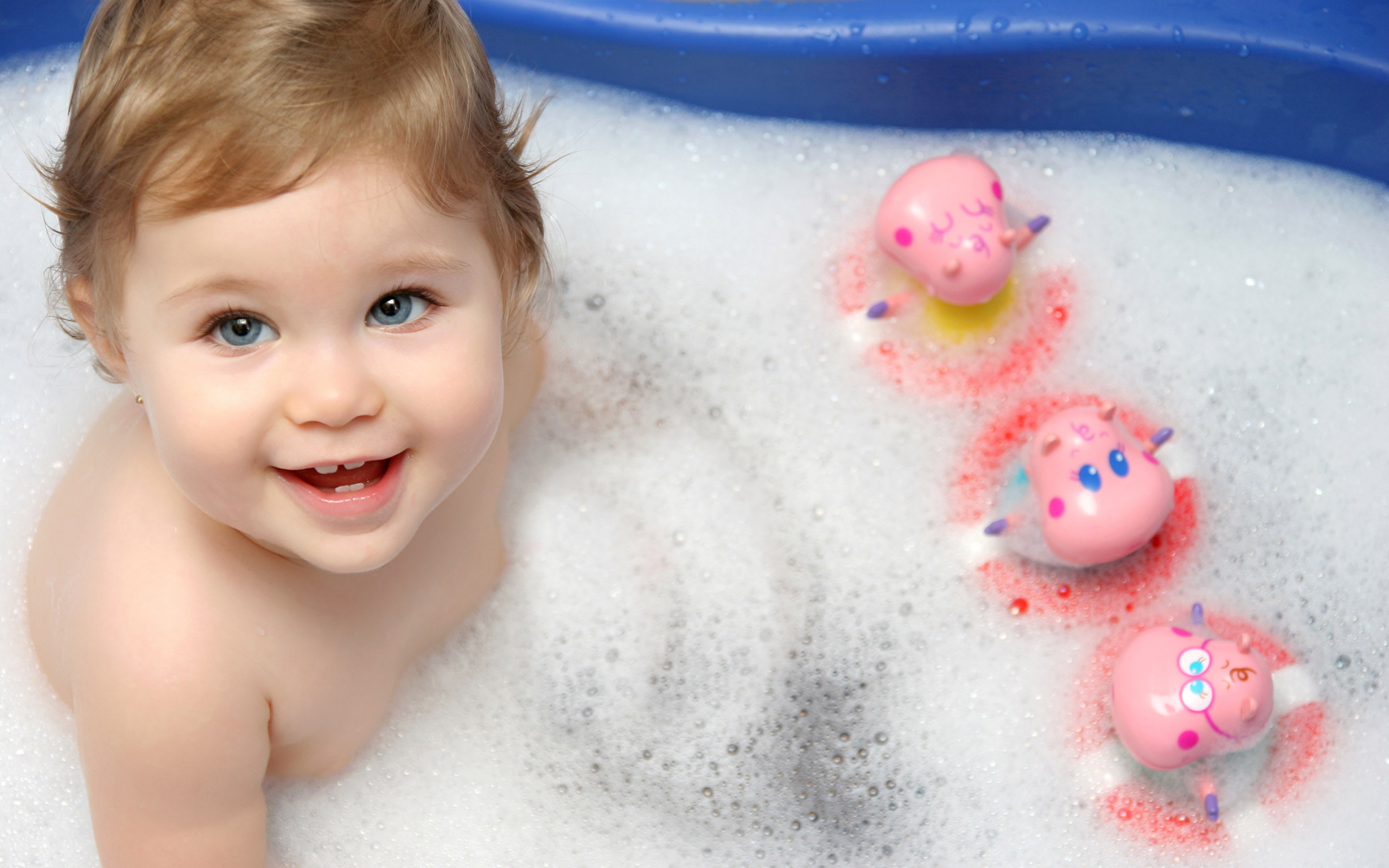 baby, pink, 2K, toys, s, hd, toddler, cute, inflatable, bath, HD Wallpaper