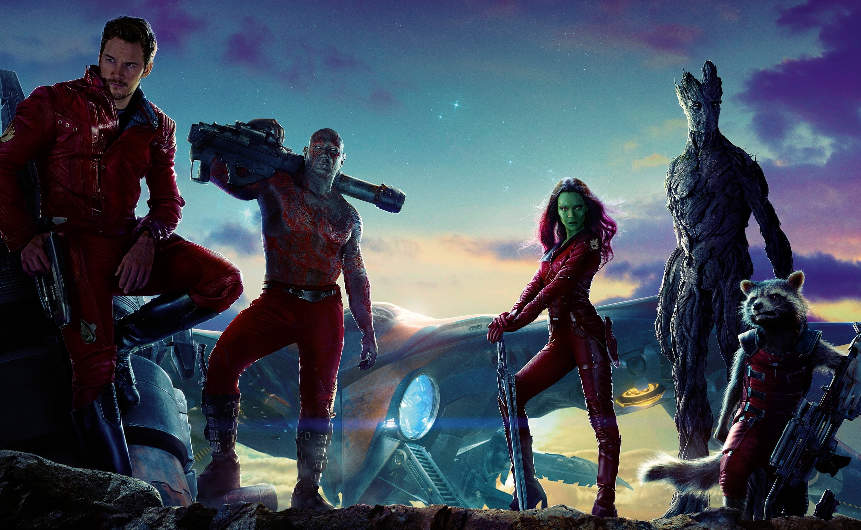 outdoors, Peter Quill, nature, Superhero, sky, teamwork, cloud - sky, Film, togetherness, Chris Pratt, performance, men, Other Movies, hd, Movies, HD Wallpaper