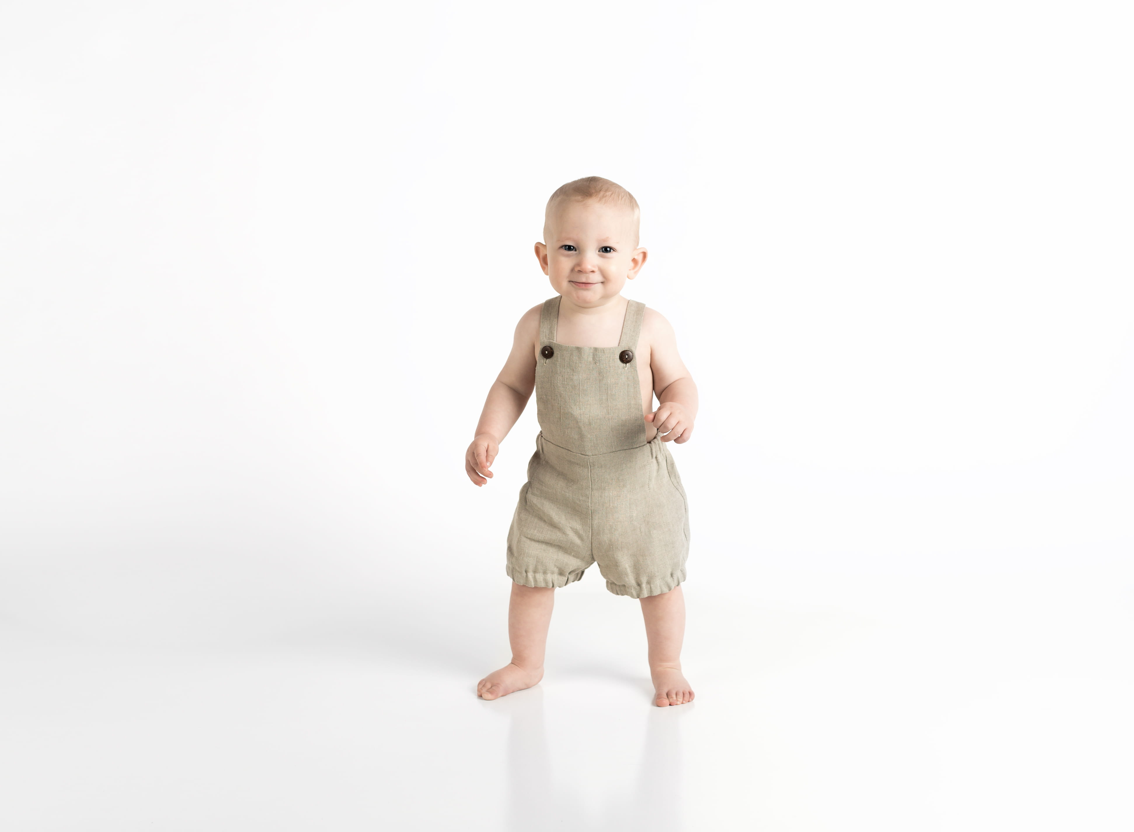 kid, brown, studio shot, onesie, cute, adorable, baby, front view, joy, standing, copy space, full length, toddler, portrait, looking at camera, little, HD Wallpaper