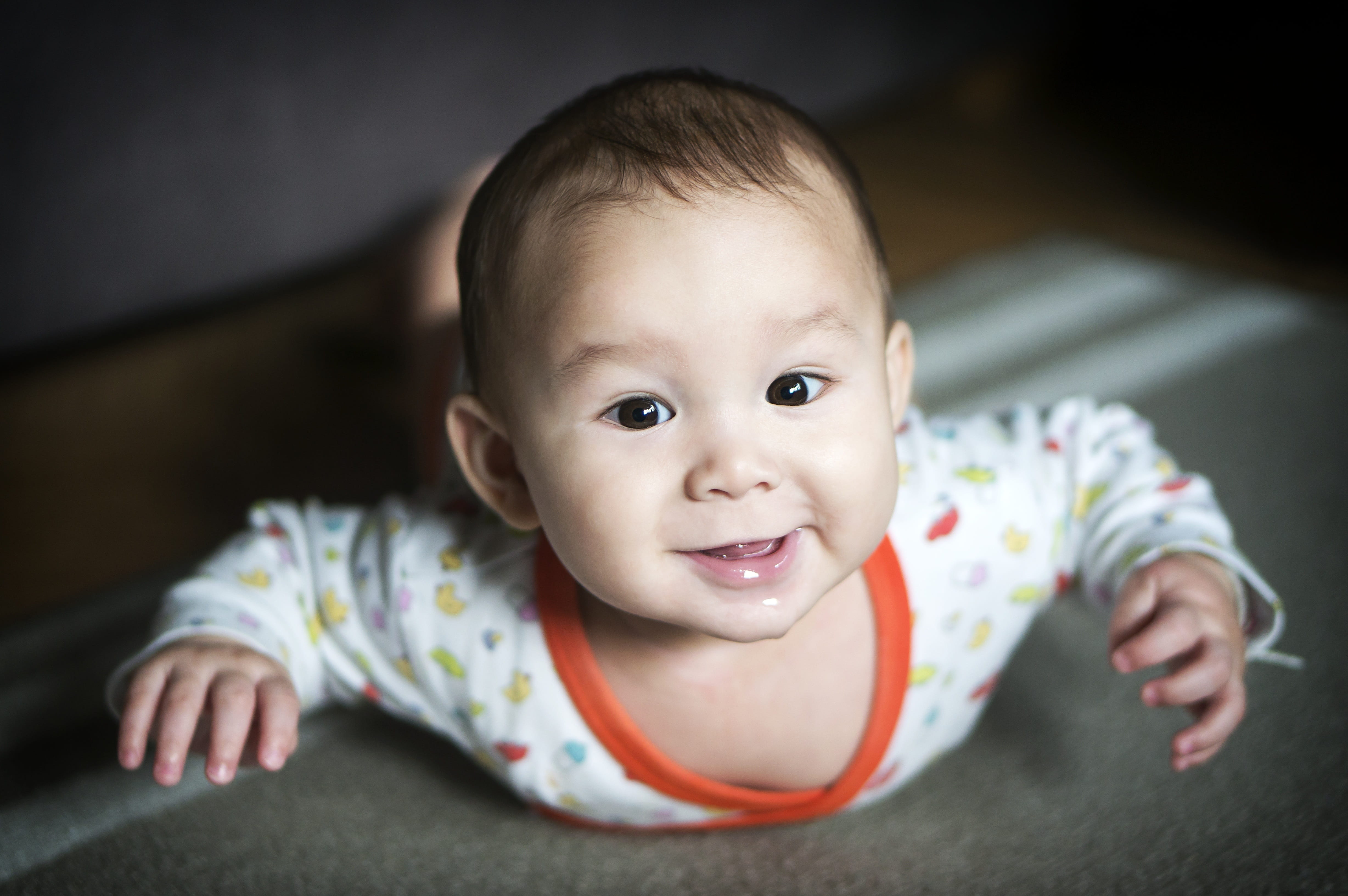 smiling, child, cute, emotion, boy, babyhood, baby clothing, one person, headshot, looking at camera, infant, innocent, portrait, babies only, baby boy, HD Wallpaper