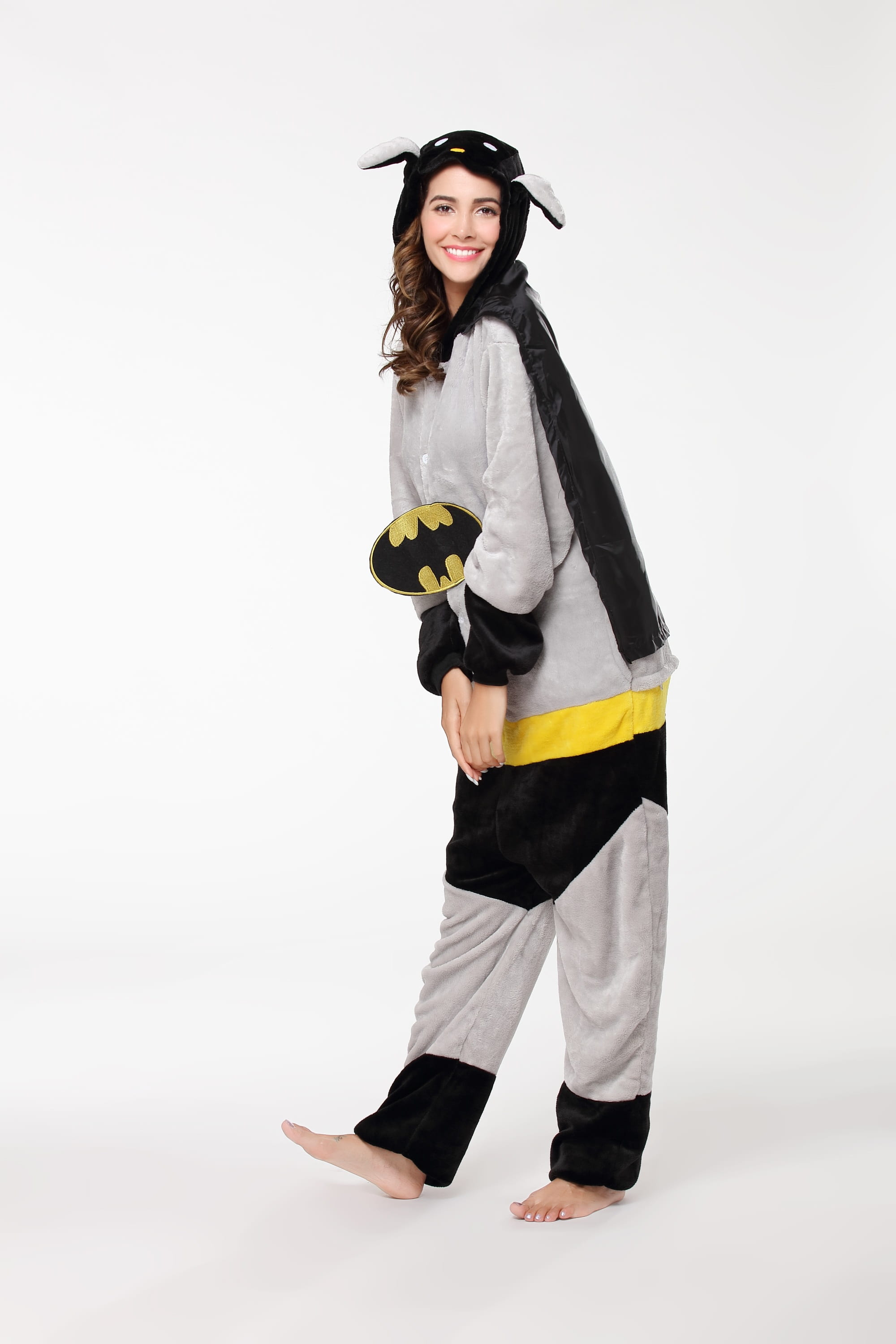clothing, 2K, holding, protection, white background, indoors, women, cartoon pajamas, young adult, standing, studio shot, onesies, front view, sport, cut out, Phone HD Wallpaper