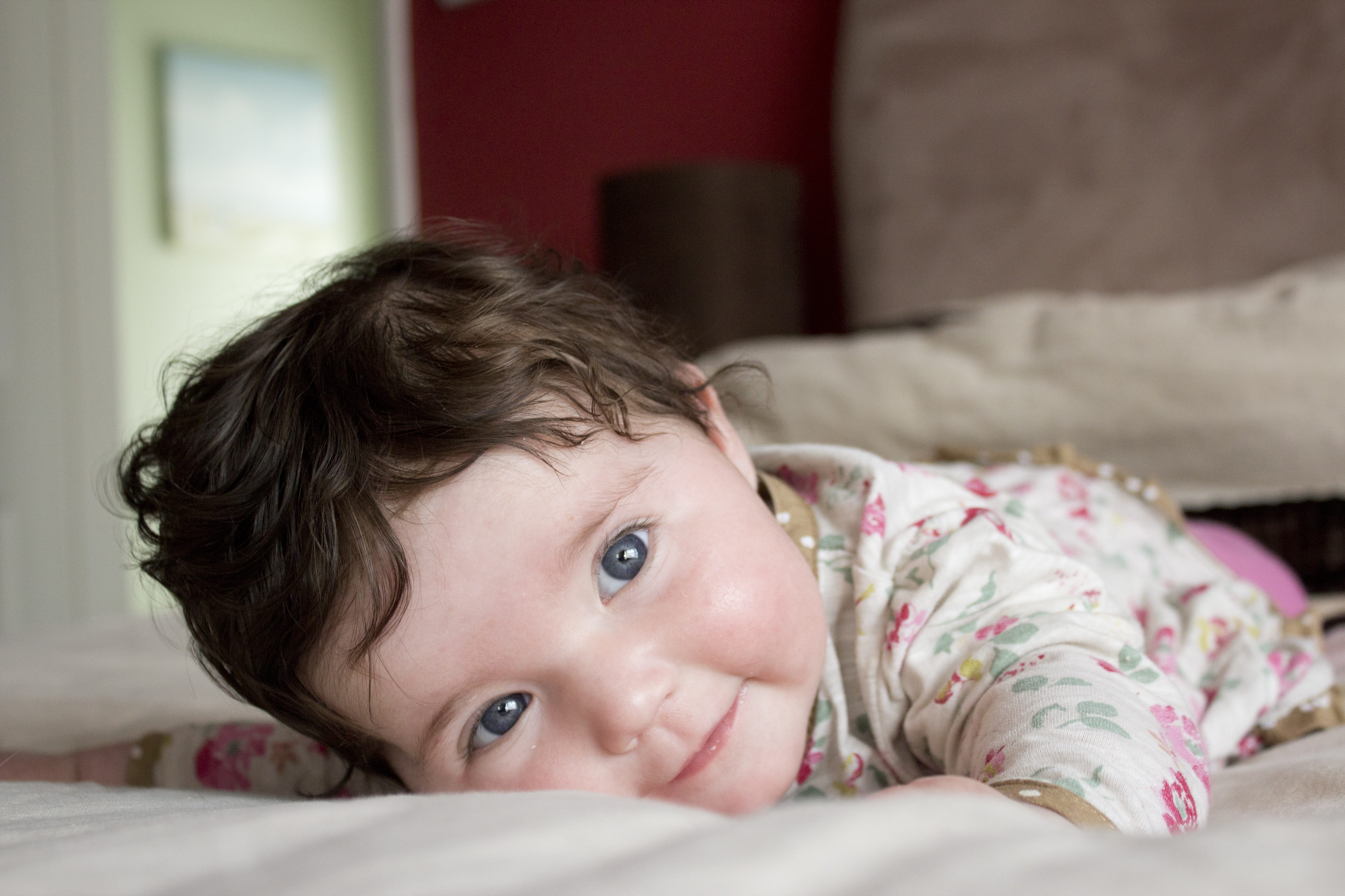 bedroom, day dream, floral, portrait, childhood, one girl only, child, innocence, adorable, 5K, cozy, kid, smiling, wearing, cheerful, happiness, one person, HD Wallpaper