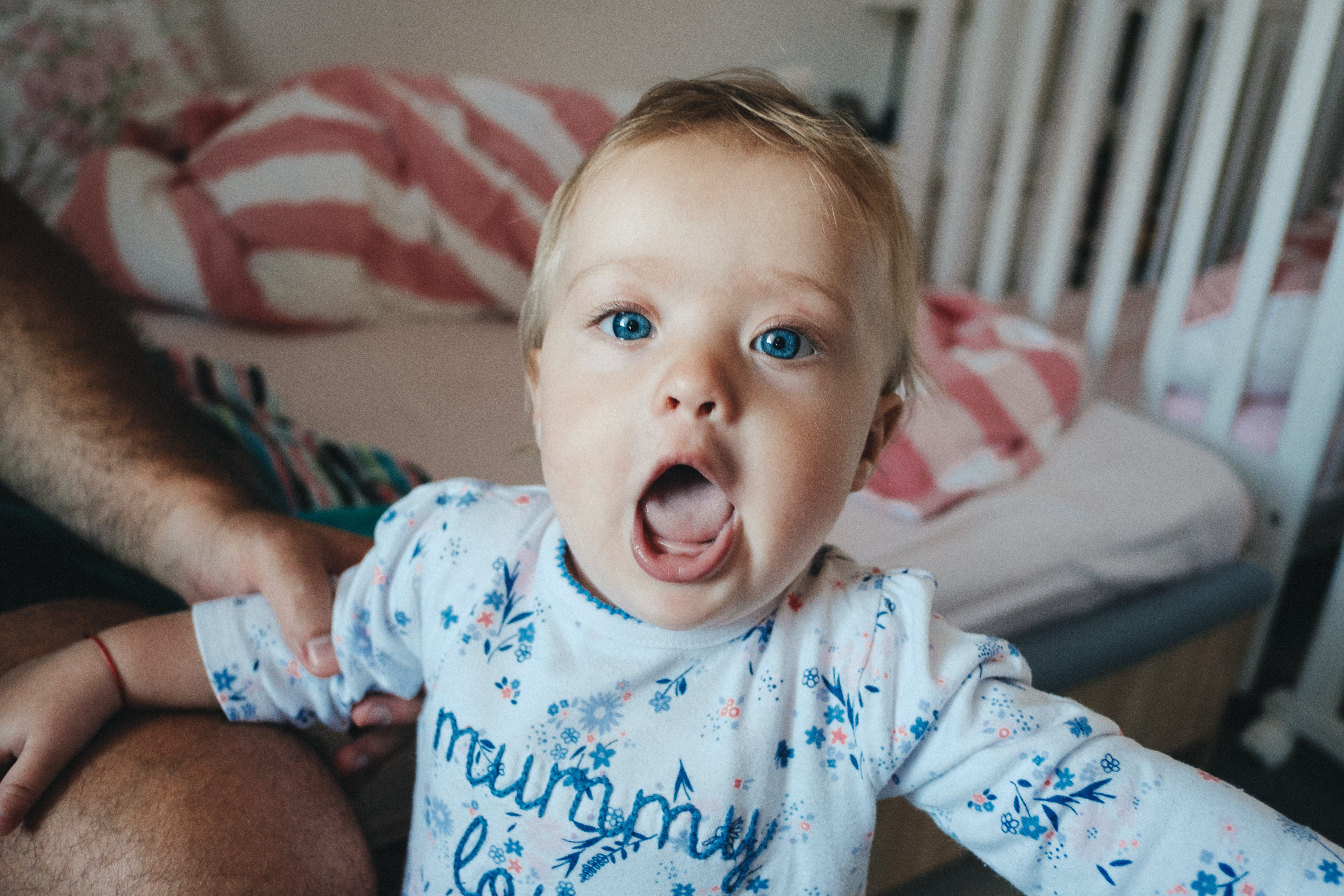 baby, innocence, young, childhood, real people, toddler, wide, opening, human body part, looking at camera, mouth, white, near, people, onesie, emotion, HD Wallpaper