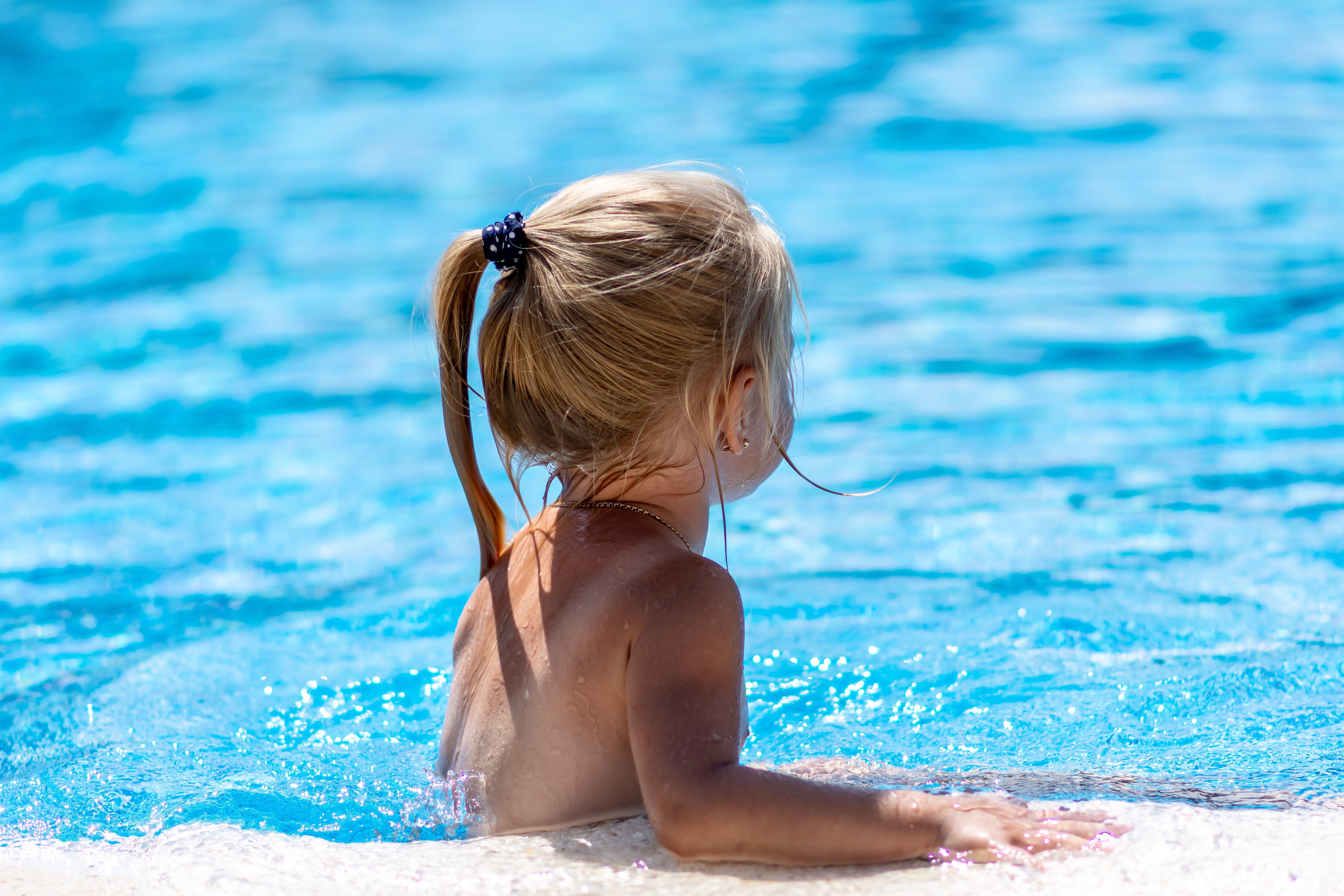 vacations, rear view, tourism, girls, tropical, blue, vacation, leisure activity, swimming pool, 5K, women, model, relaxation, summer, lifestyles, childhood, HD Wallpaper