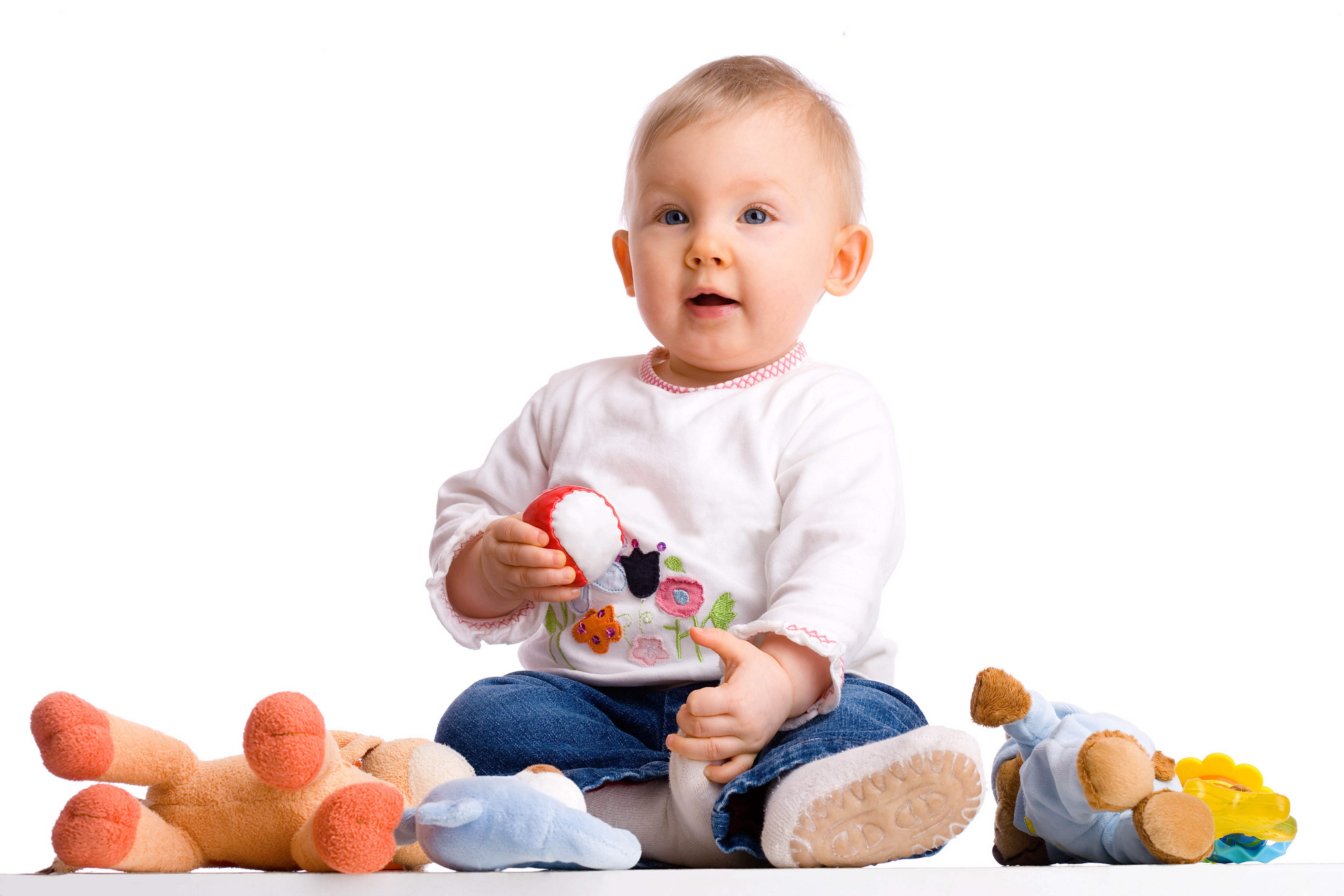 holding, young, looking, s, 5K, joy, toys, beauty, isolated, boys, plush, white, people, white Background, beautiful, small, baby, smiling, lifestyles, HD Wallpaper