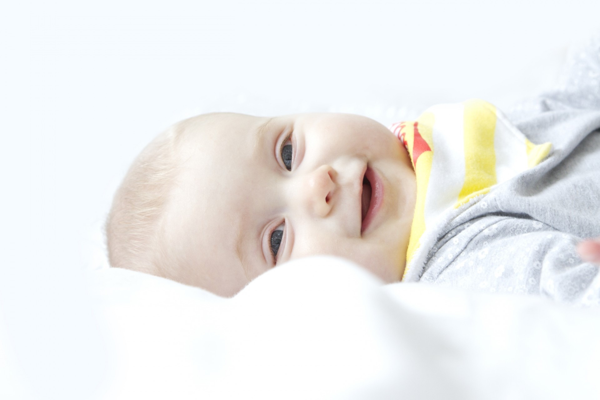 close-up, baby, cute, newborn, lying Down, face, portrait, one person, headshot, people, indoors, furniture, human Face, caucasian Ethnicity, textile, bed, HD Wallpaper