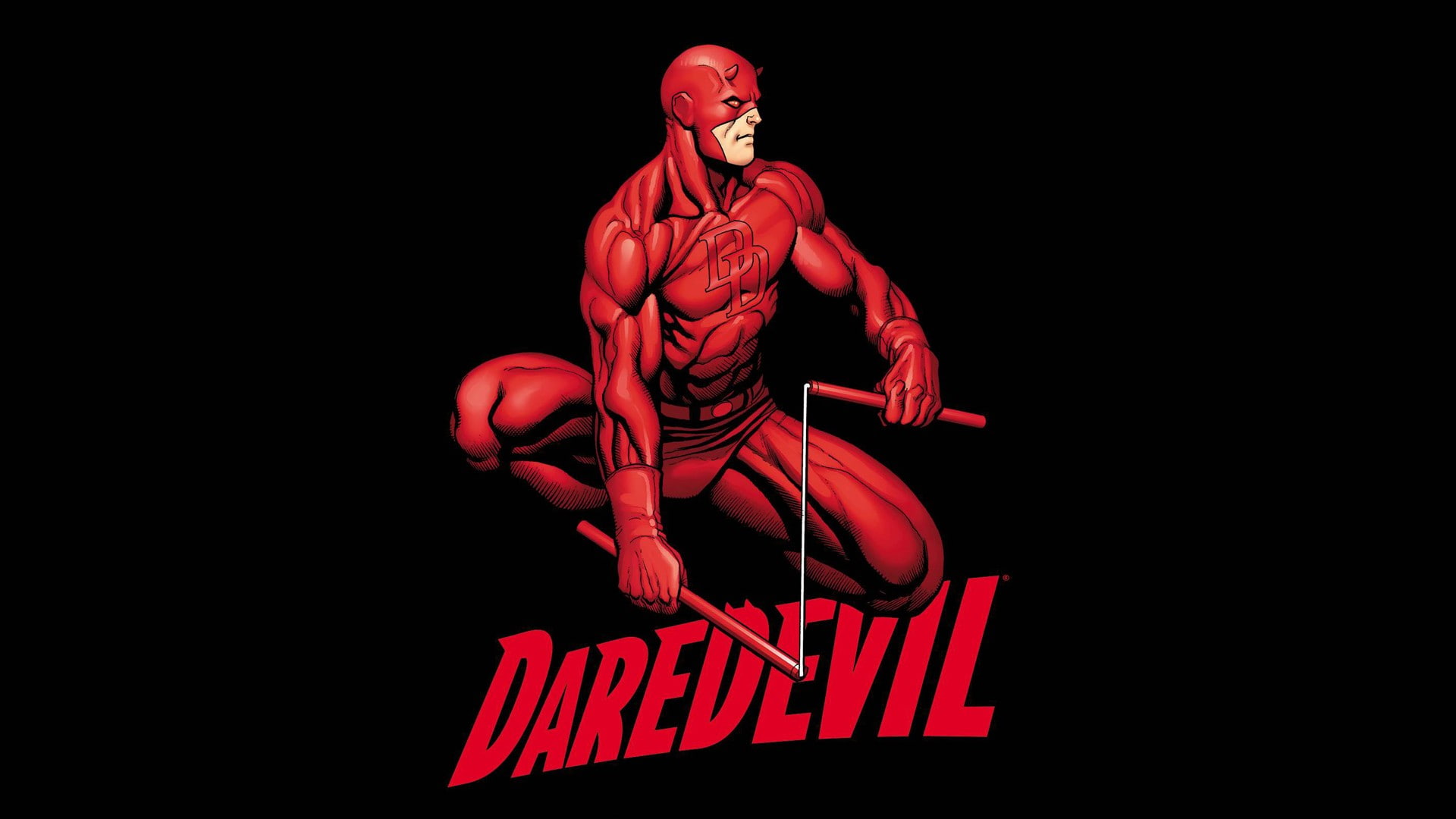 black background, comics, comic books, costumes, superhero, Marvel Comics, Daredevil, comic art, 1080P, mask, Matt Murdock, HD Wallpaper