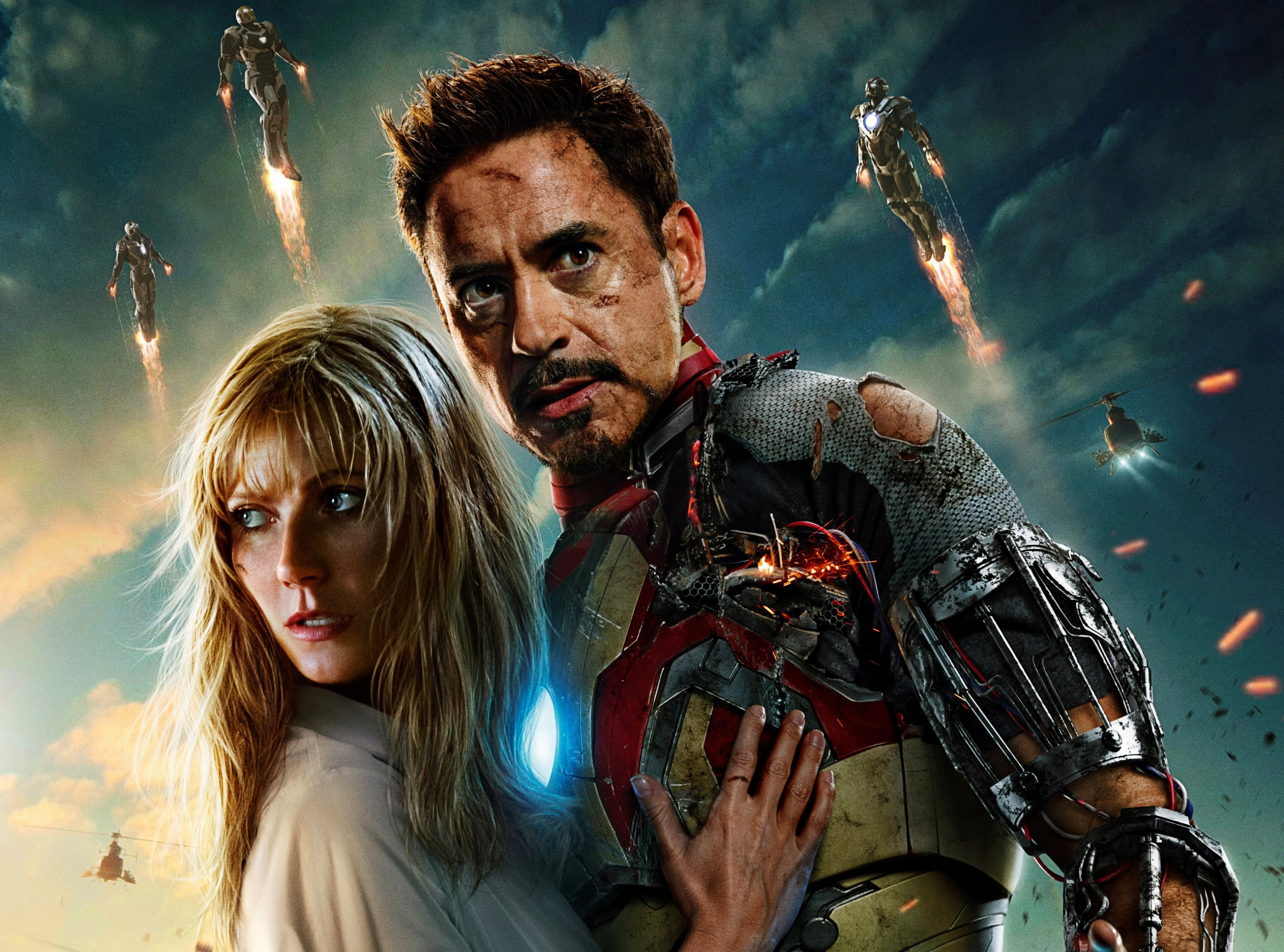 men, Movies, women, iron man 3, nature, outdoors, young adult, people, pepper, 2K, looking at camera, vertebrate, pepper potts, stark, Iron Man, marvel, HD Wallpaper
