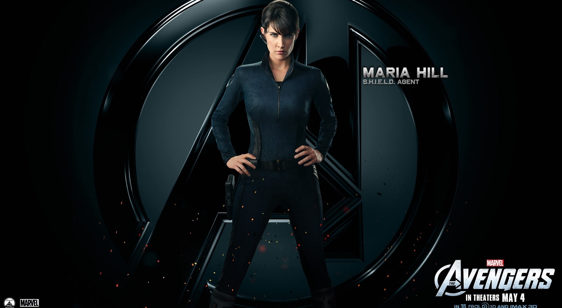 2012, standing, real people, occupation, maria, movie, hill, maria hill, music, one person, young adult, women, Movies, 1080P, black color, circle, indoors, HD Wallpaper