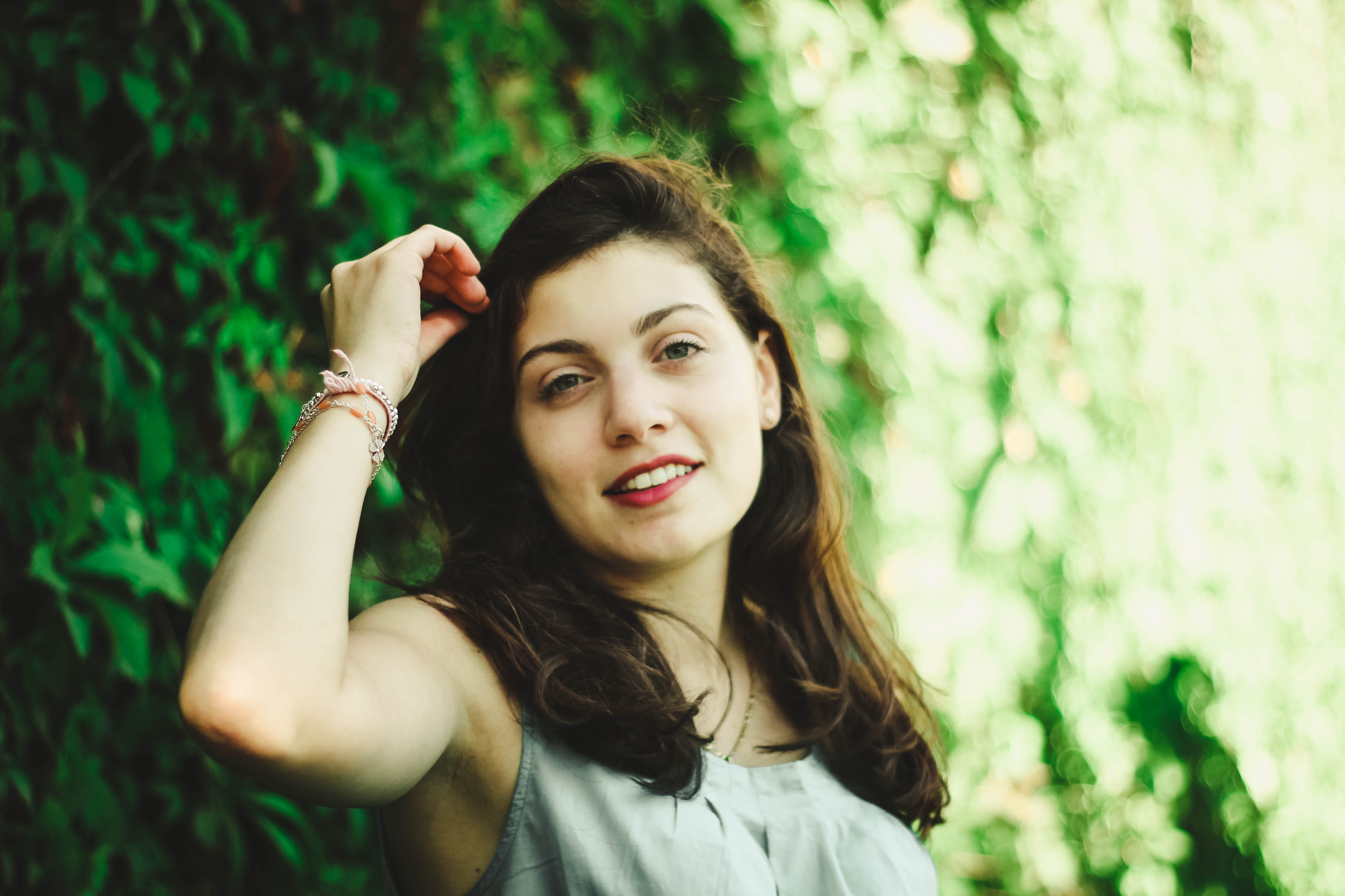 hair, beauty, one person, summer, maria, nature, lips, young women, green, heart, beautiful, day, beit meri, looking at camera, smile, natural, angel, young adult, HD Wallpaper
