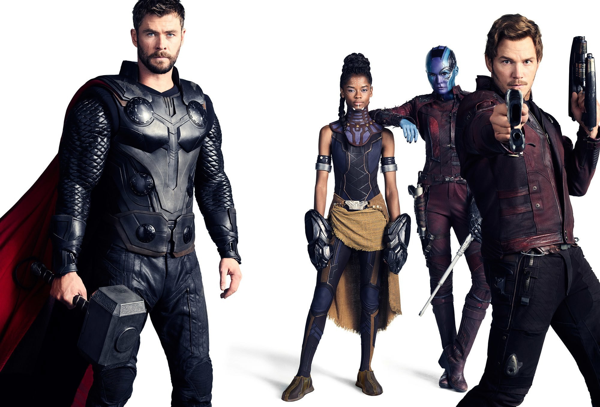 Movie, 1080P, Letitia Wright, Karen Gillan, Nebula (Marvel Comics), Avengers: Infinity War, Shuri (Marvel Comics), Chris Hemsworth, Star Lord, Thor, Chris, HD Wallpaper