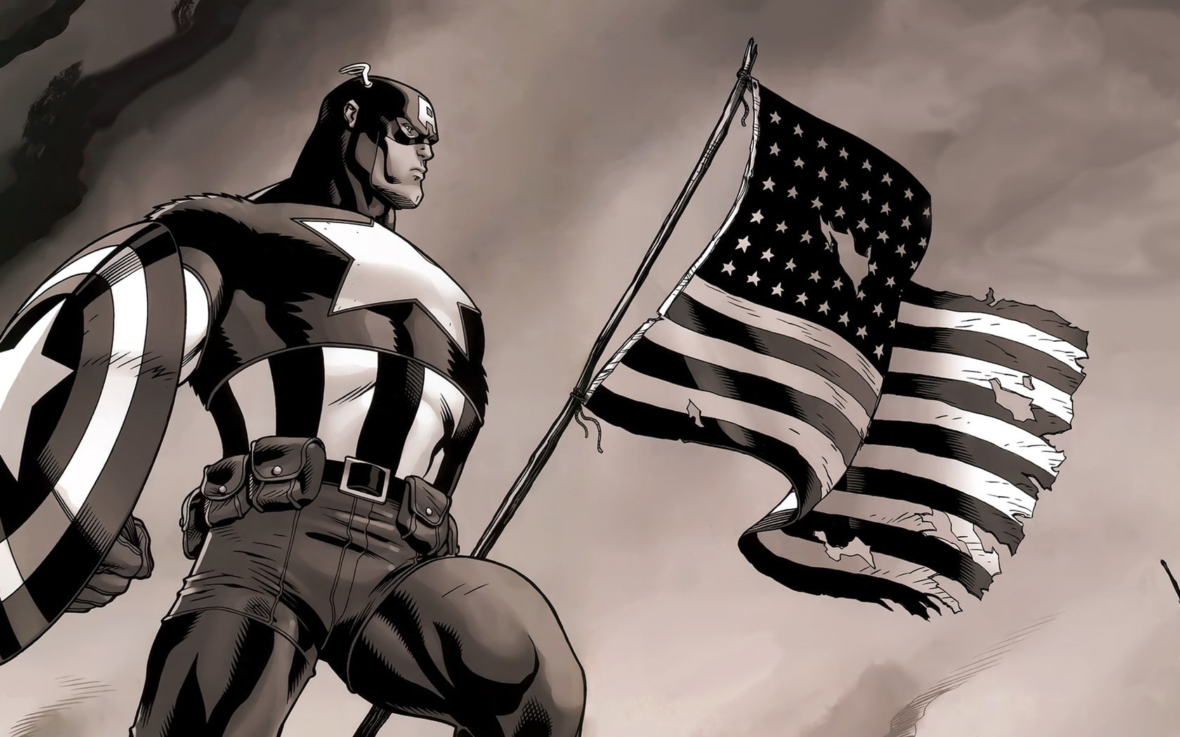 protection, headwear, star shape, superhero, 720P, shield, no people, nature, safety, security, helmet, striped, uniform, flag, sky, Marvel Comics, American flag, HD Wallpaper