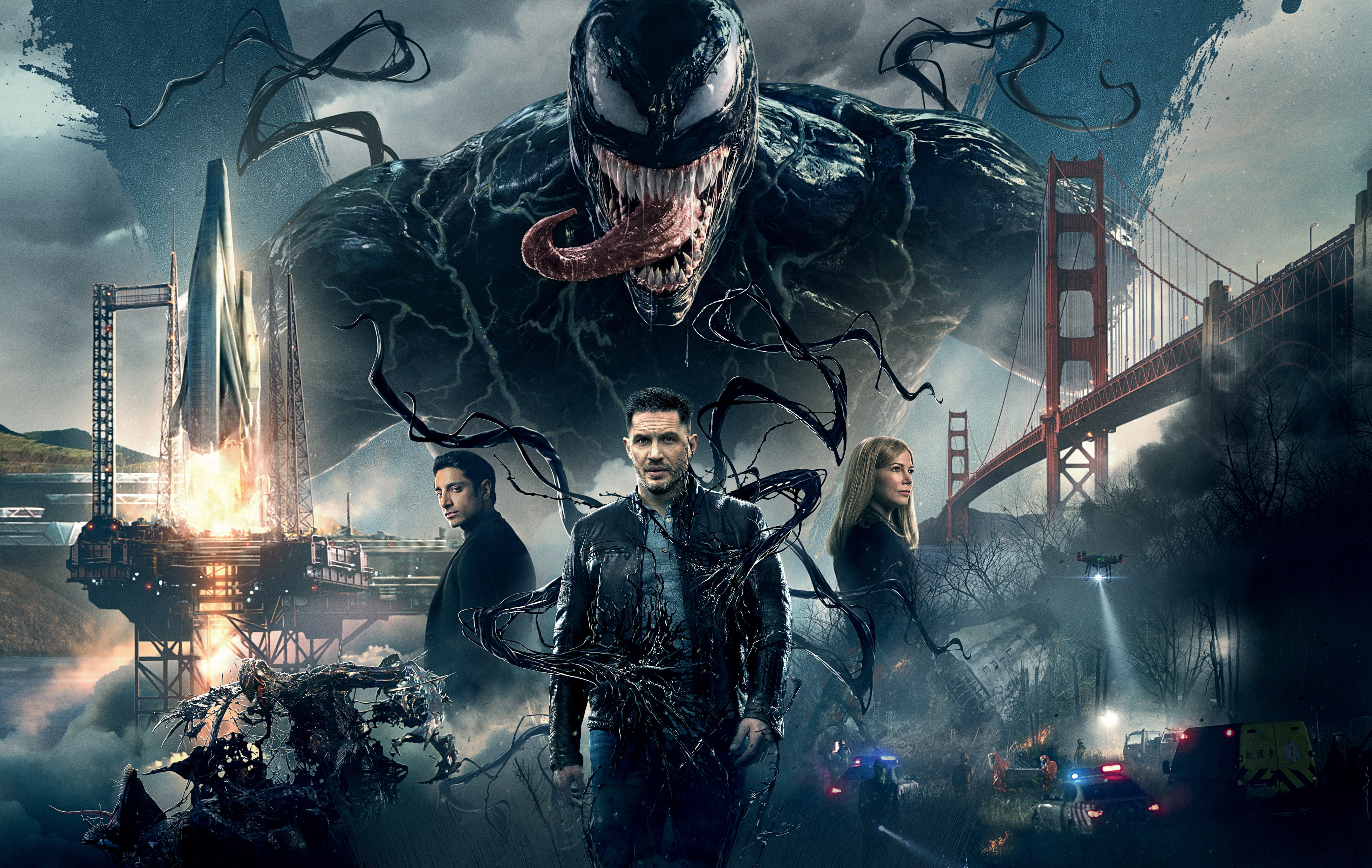 5K, 5K, Michelle Williams, Venom, Tom Hardy, Riz Ahmed, 2018, HD Wallpaper