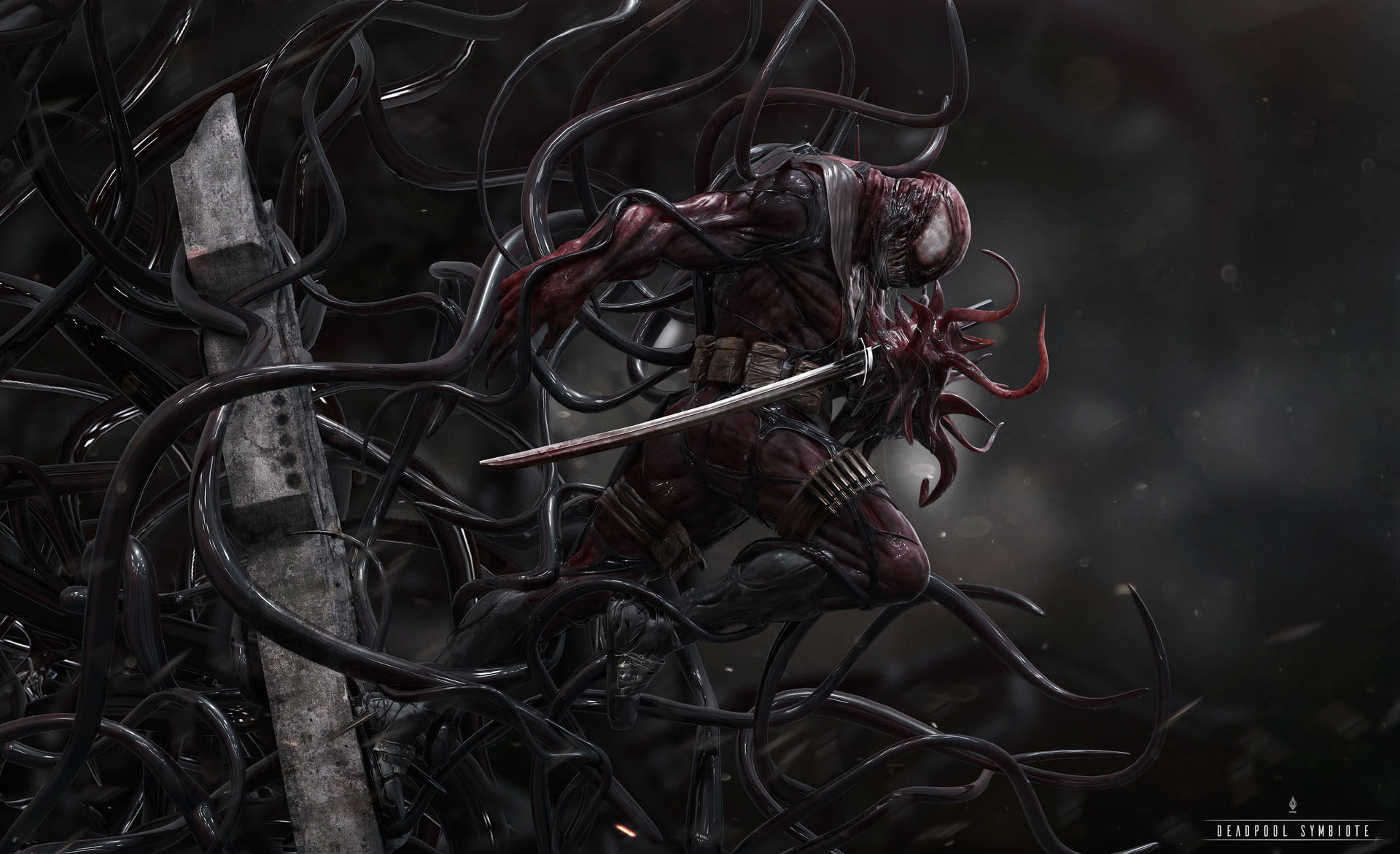 1080P, Comics, Symbiote, Deadpool, HD Wallpaper