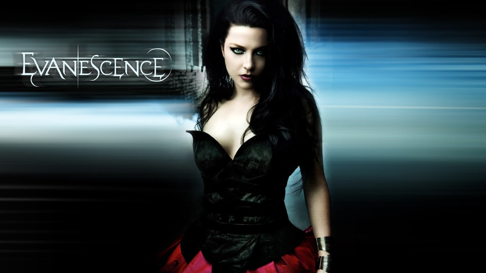 standing, women, eyeliner, fan art, poster, indoors, Amy Lee, singer, adult, clothing, beautiful woman, young adult, black hair, hairstyle, dark, long hair, HD Wallpaper