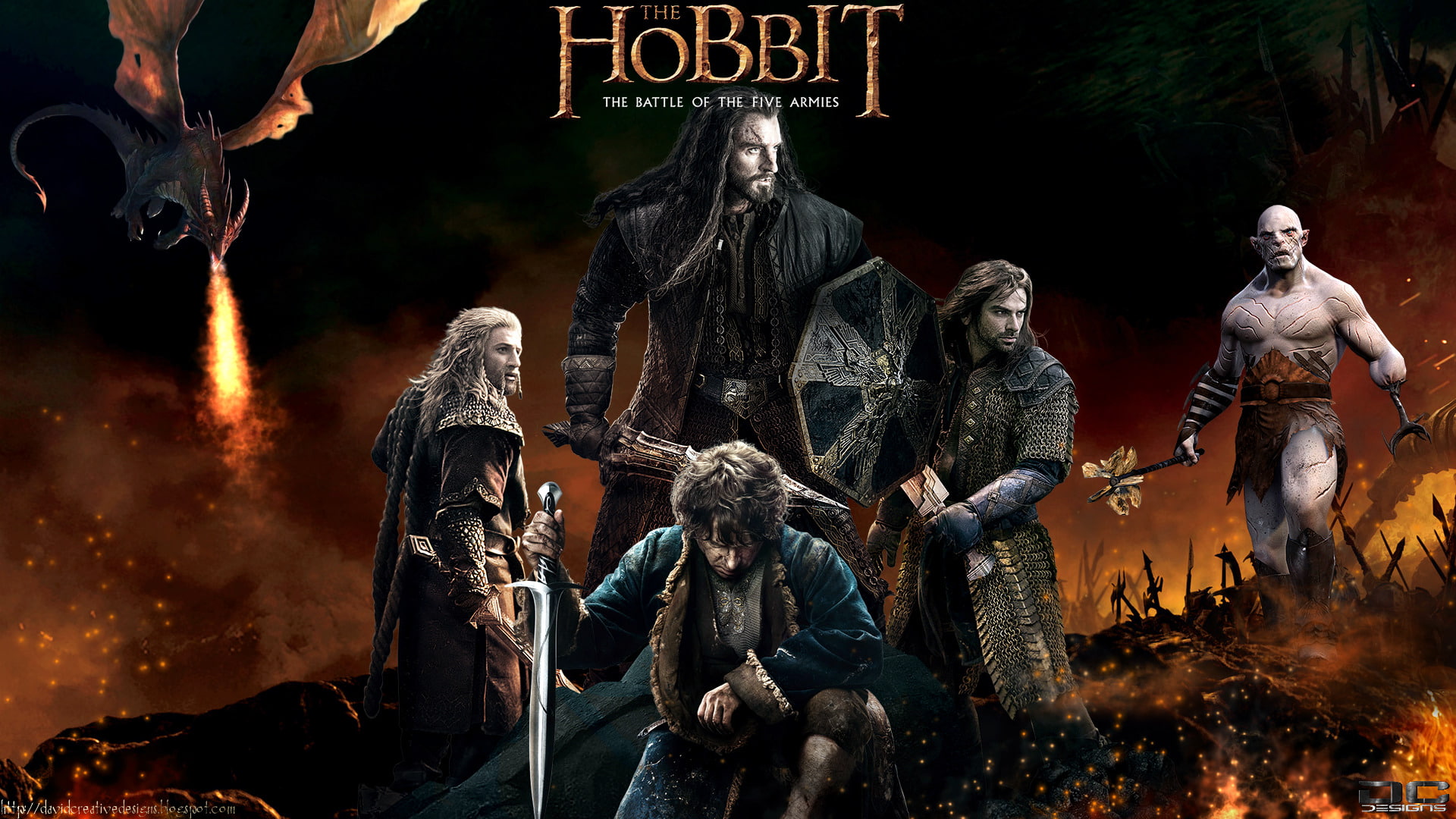 Fan Art, Lord of the Rings, Movie, 1080P, Poster, The Hobbit: The Battle of the Five Armies, HD Wallpaper