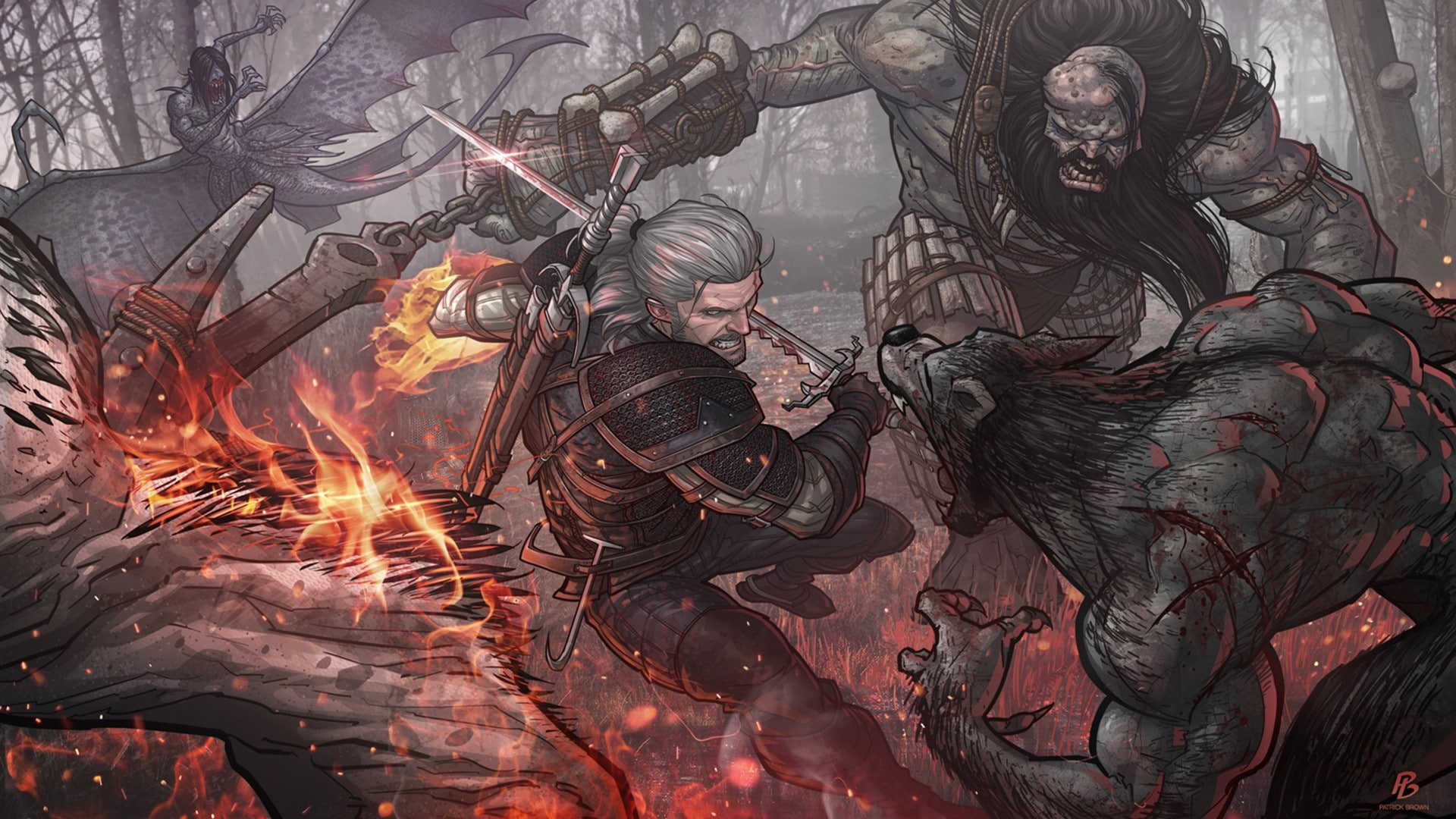 1080P, Patrick Brown, The Witcher 3: Wild Hunt, HD Wallpaper