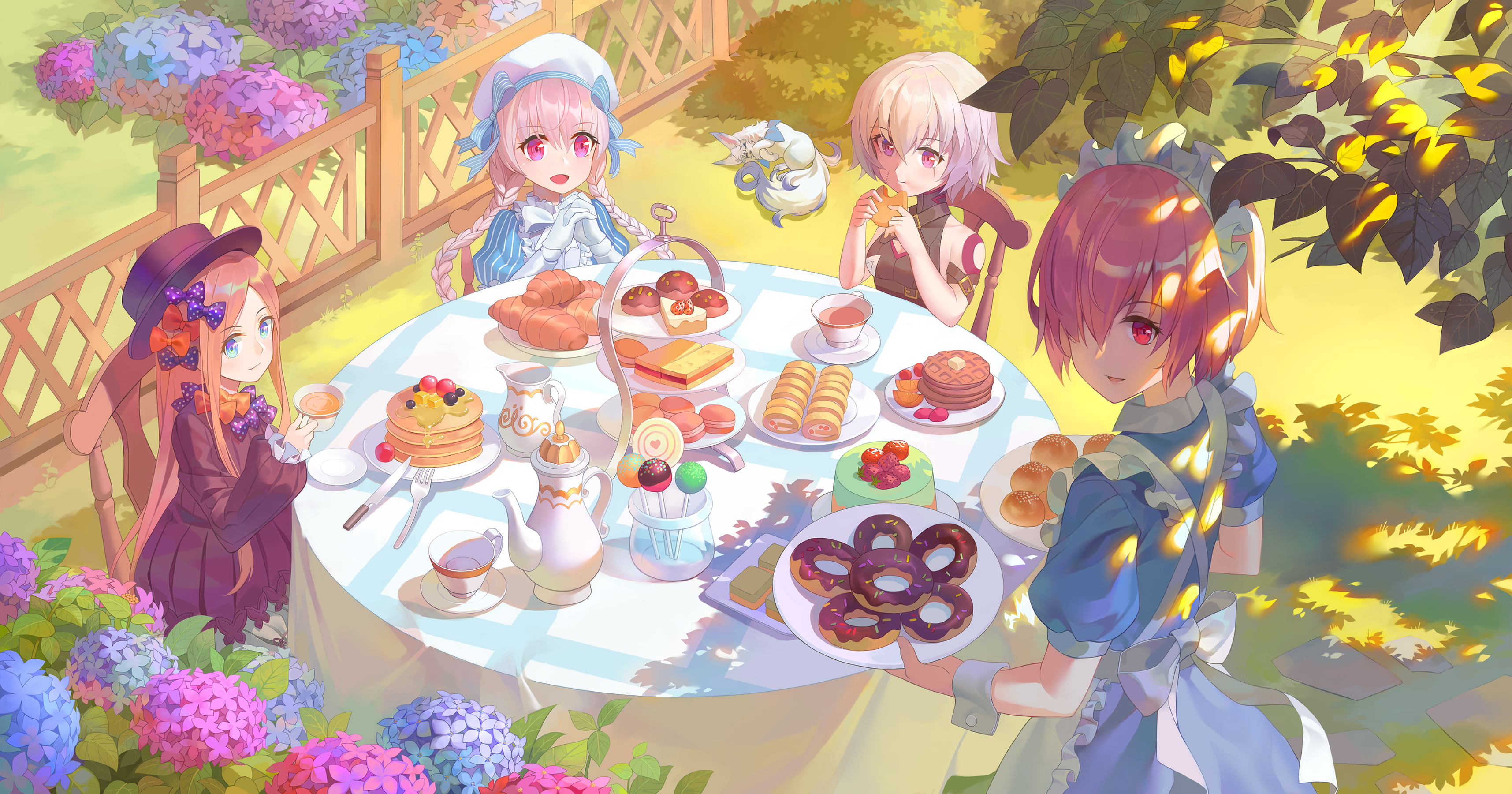 Fate/Grand Order, Fate Series, Mashu Kyrielight, Nursery Rhyme, Fou (Fate/Grand Order), Abigail Williams (Fate/Grand Order), Jack the Ripper (Fate/Apocrypha), HD Wallpaper