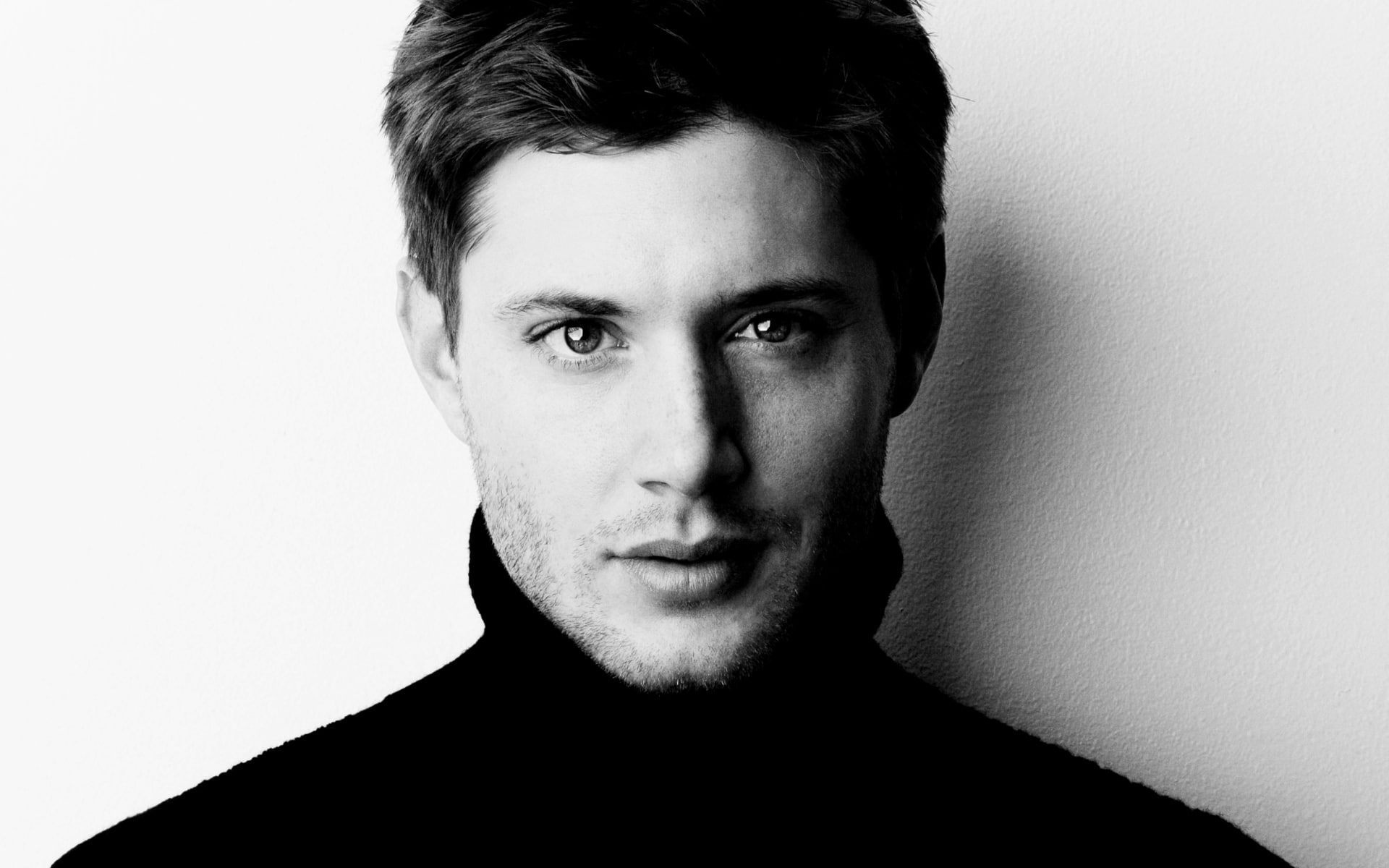 man, jensen, ross, black, 1080P, ackles, white, smile, supernatural, HD Wallpaper