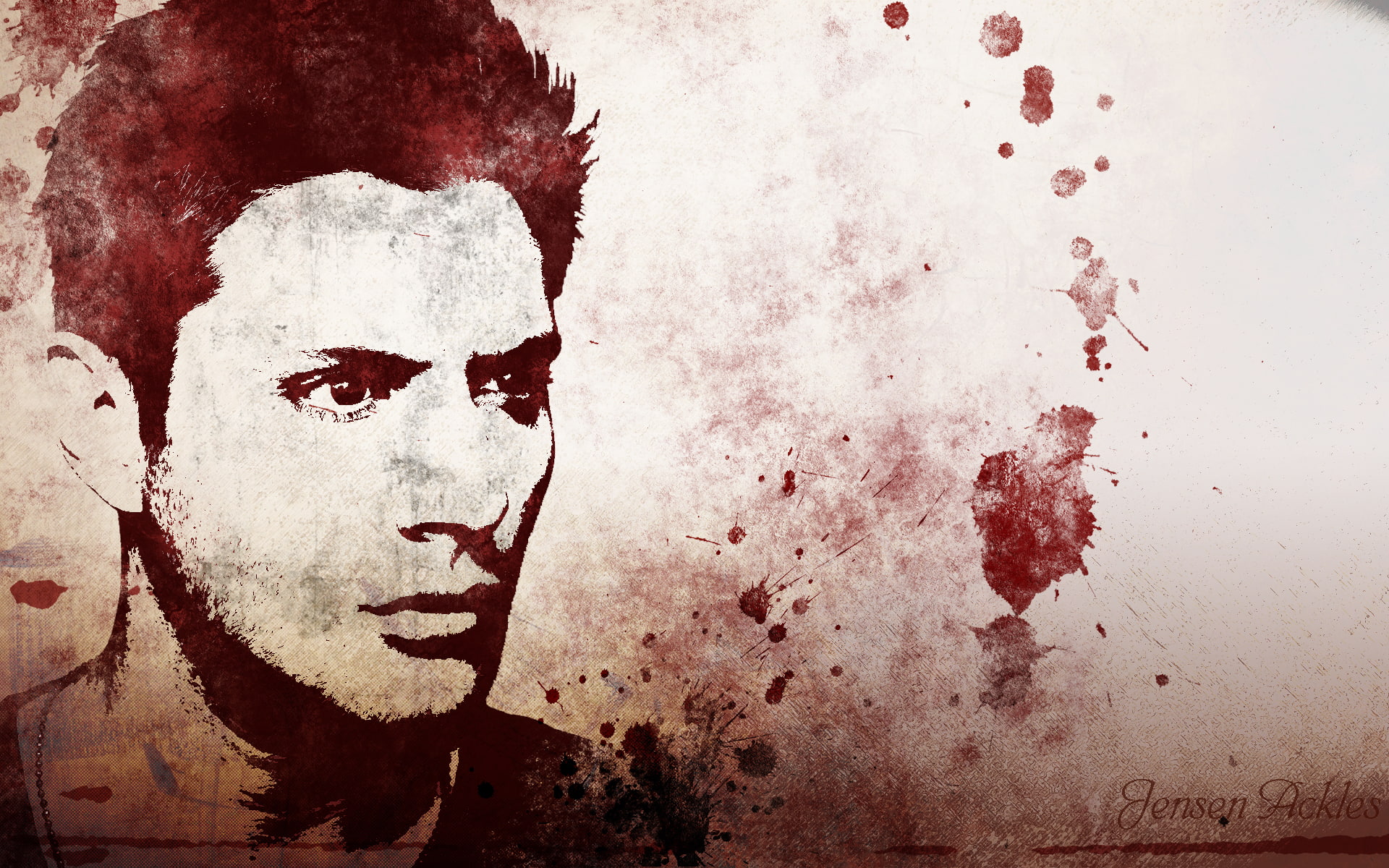 actor, damaged, blood, dark, art and craft, scratched, horror, painting, aggression, Jensen ackles, wall - building feature, women, digital composite, grunge, HD Wallpaper