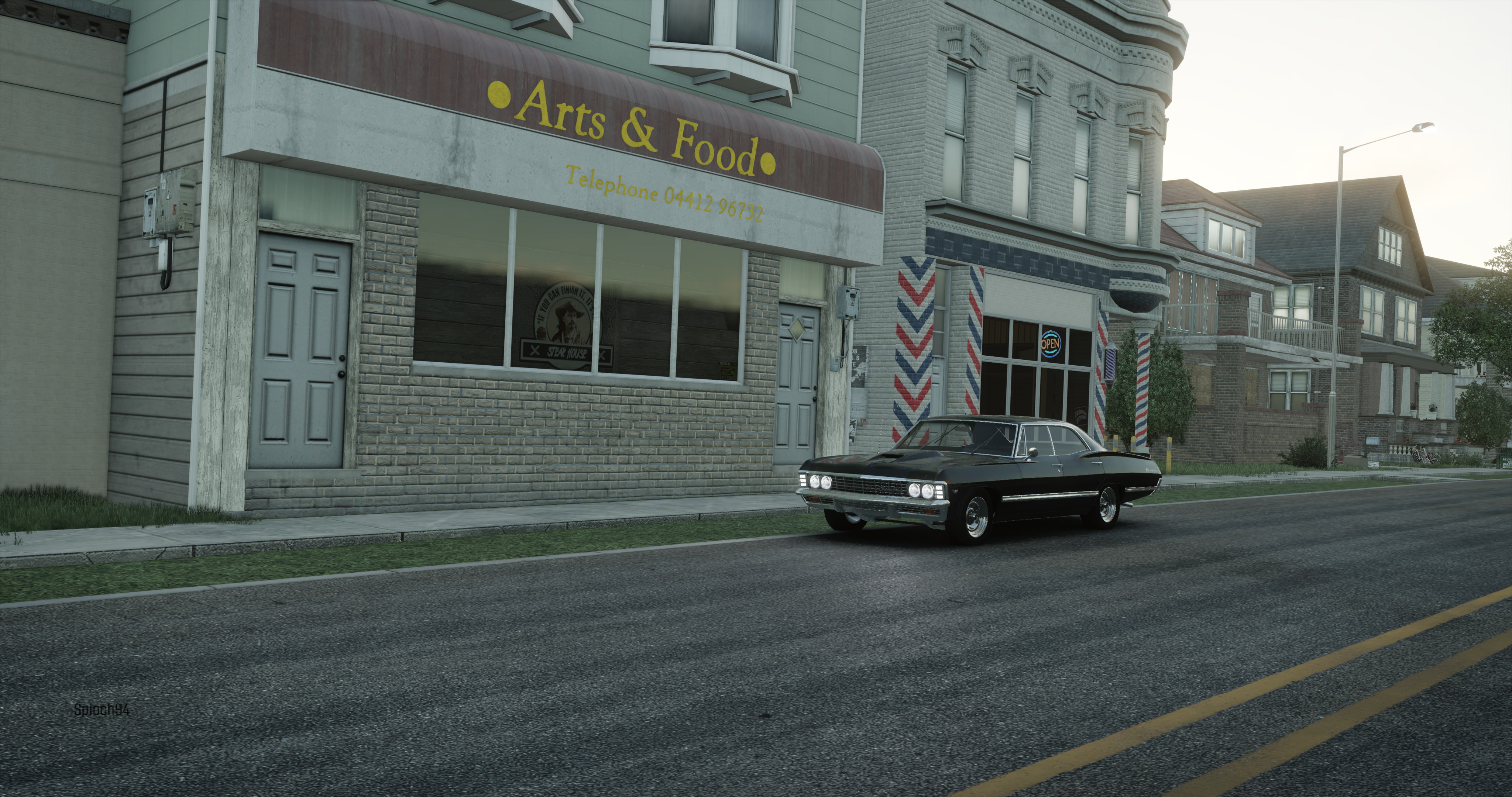 car, motor vehicle, building, road, building exterior, land vehicle, symbol, street, architecture, outdoors, sign, The Crew, Chevrolet Impala SS, video games, HD Wallpaper