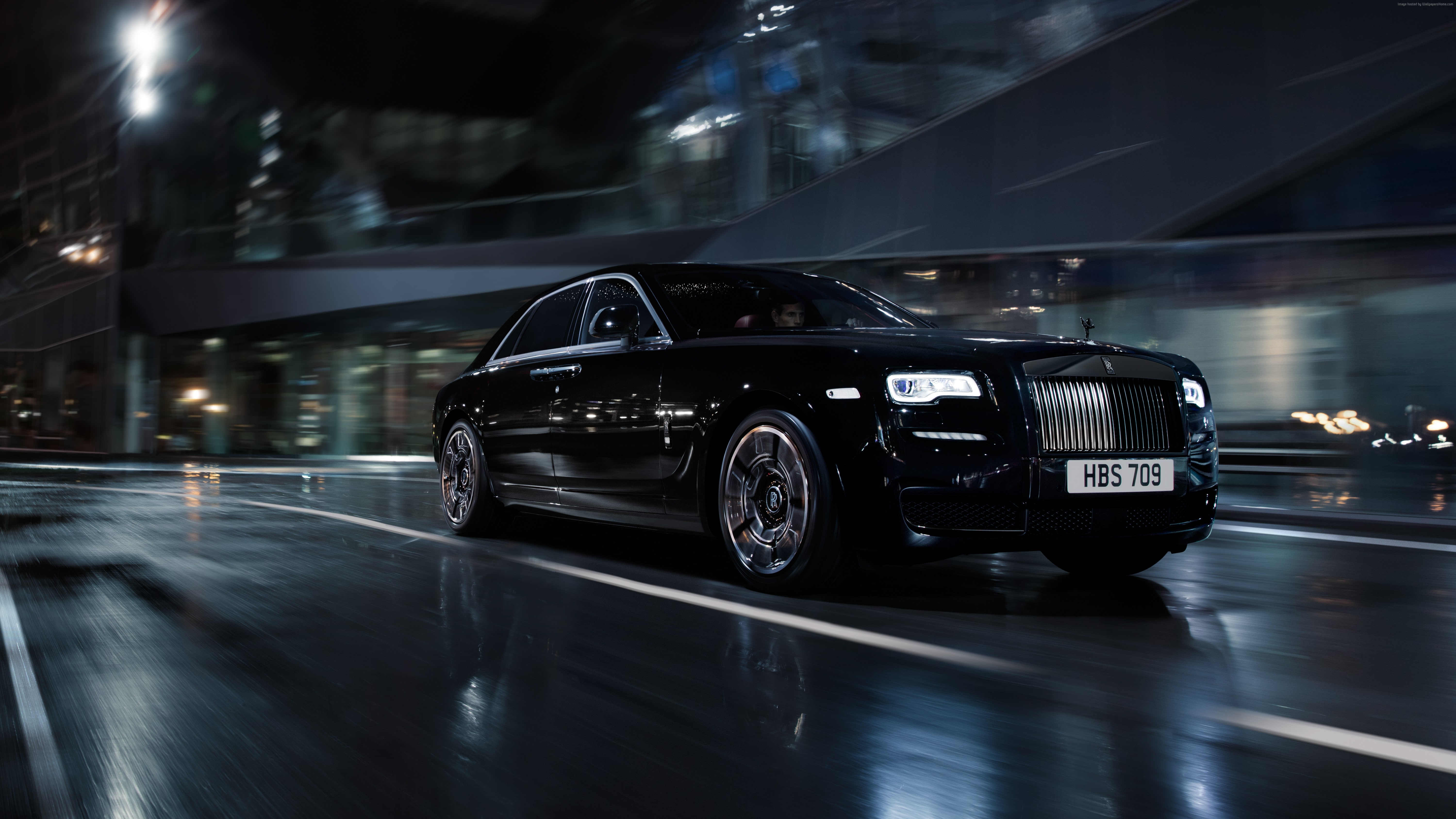 luxury cars, Rolls-Royce Wraith " Black Badge", Geneva Auto Show 2016, black, 5K, HD Wallpaper