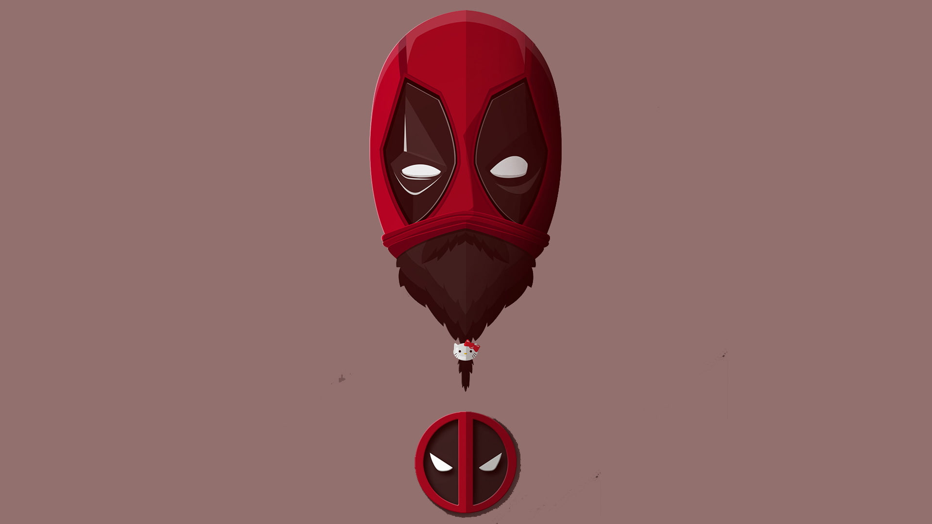 hd, behance, digital art, 1080P, minimalism, superheroes, deadpool, artist, HD Wallpaper