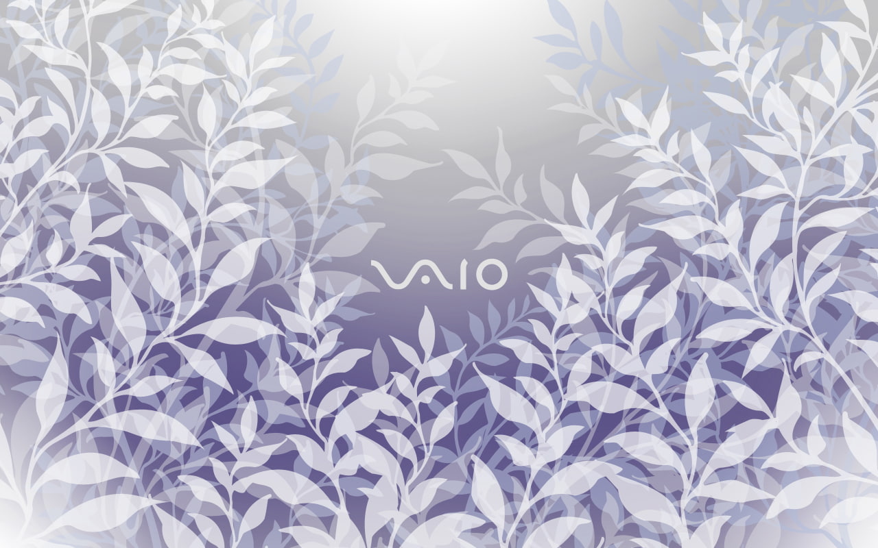 720P, VAIO, Sony, white, leaves, HD Wallpaper