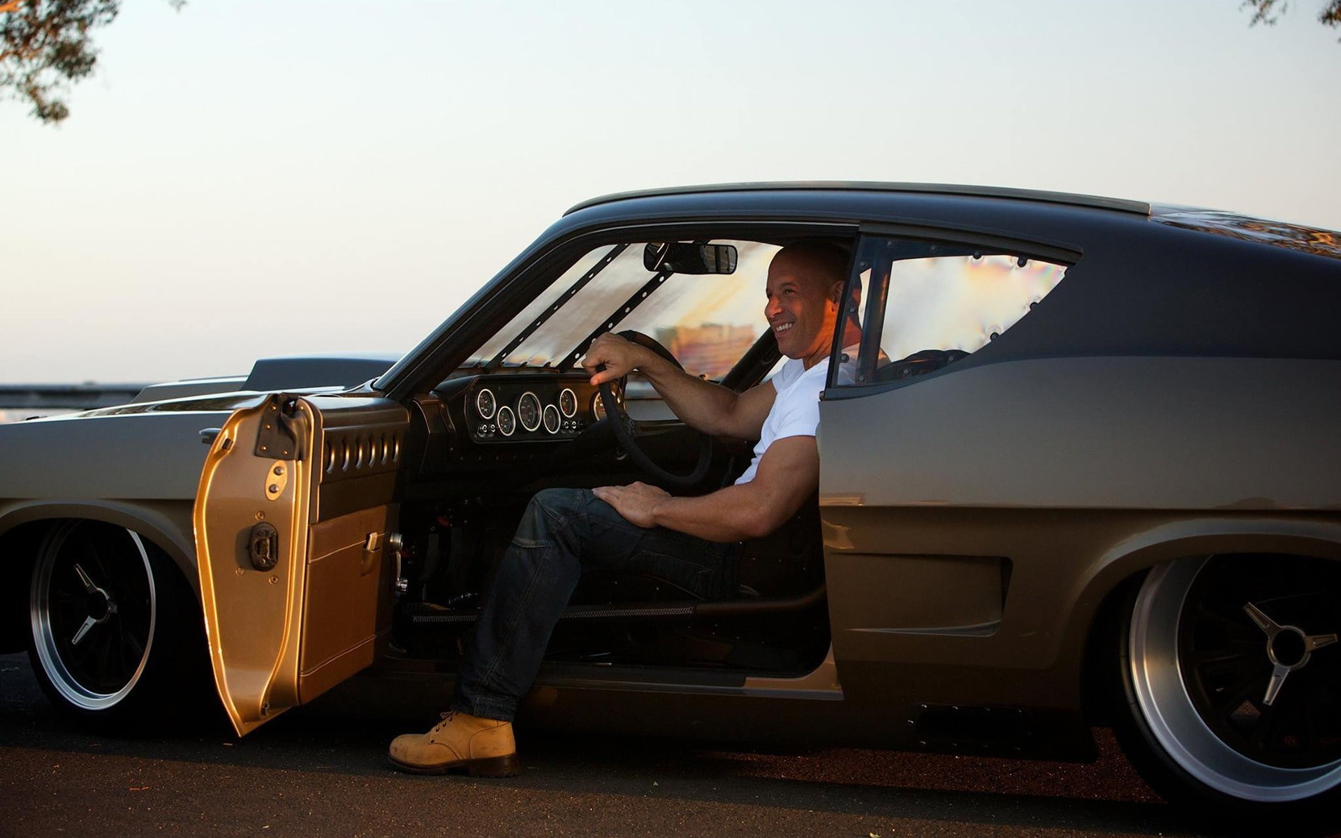 1080P, mode of transportation, land vehicle, outdoors, convertible, Vin Diesel, real people, transportation, car, one person, adult, sitting, casual clothing, HD Wallpaper