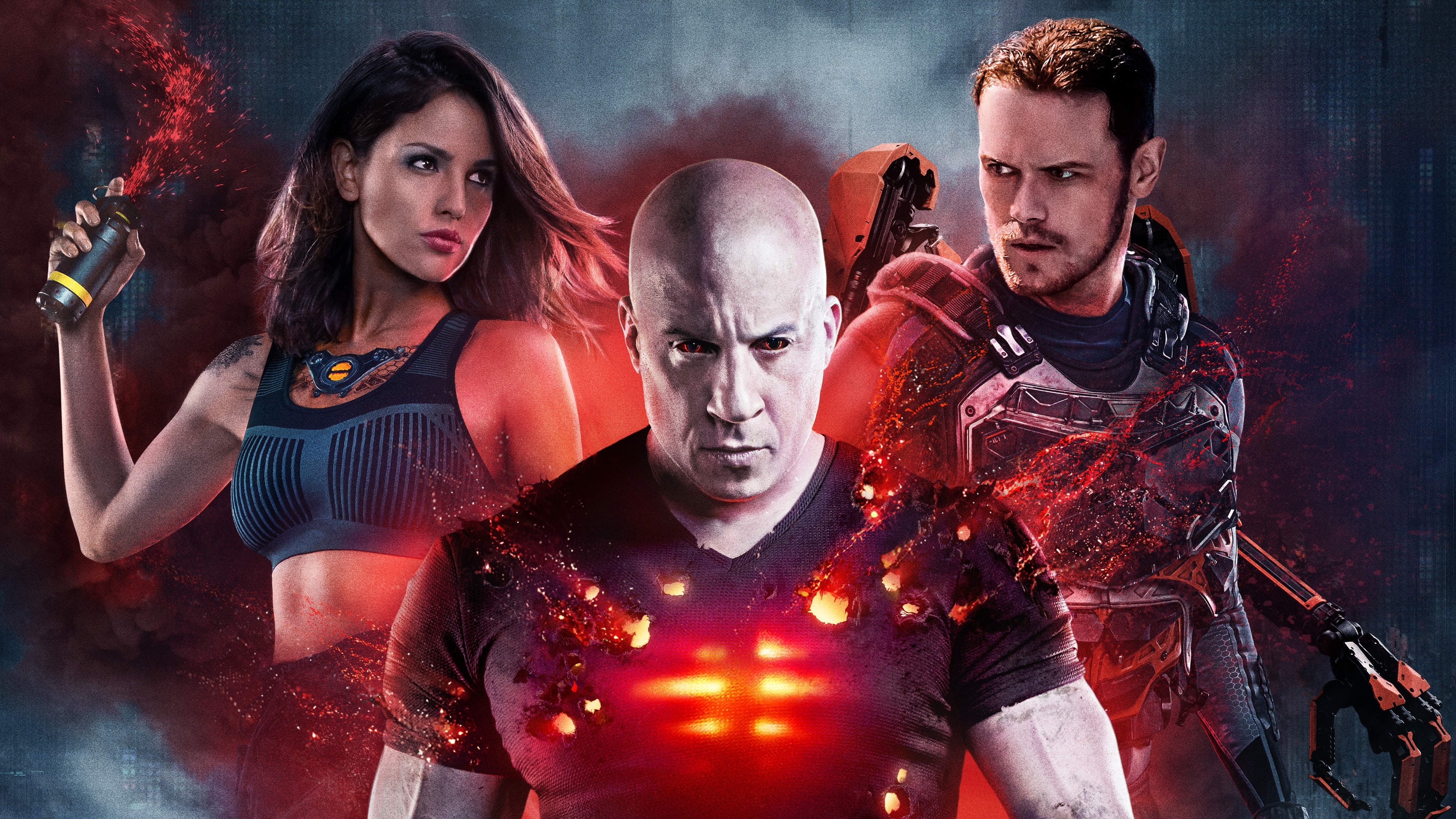 Bloodshot, 4K, Sam Heughan, Vin Diesel, Eiza Gonzalez, HD Wallpaper