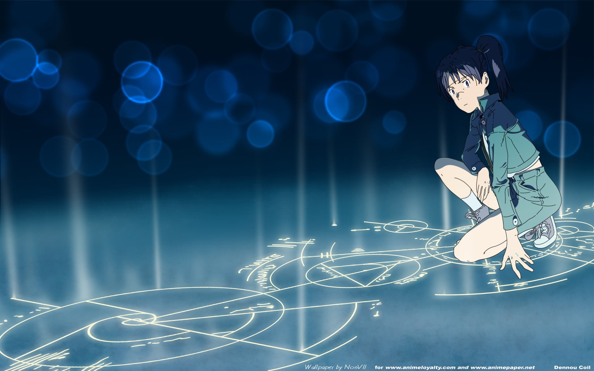 indoors, lighting equipment, night, representation, childhood, digital composite, anime girls, anime, abstract, illuminated, Dennou Coil, full length, male likeness, HD Wallpaper