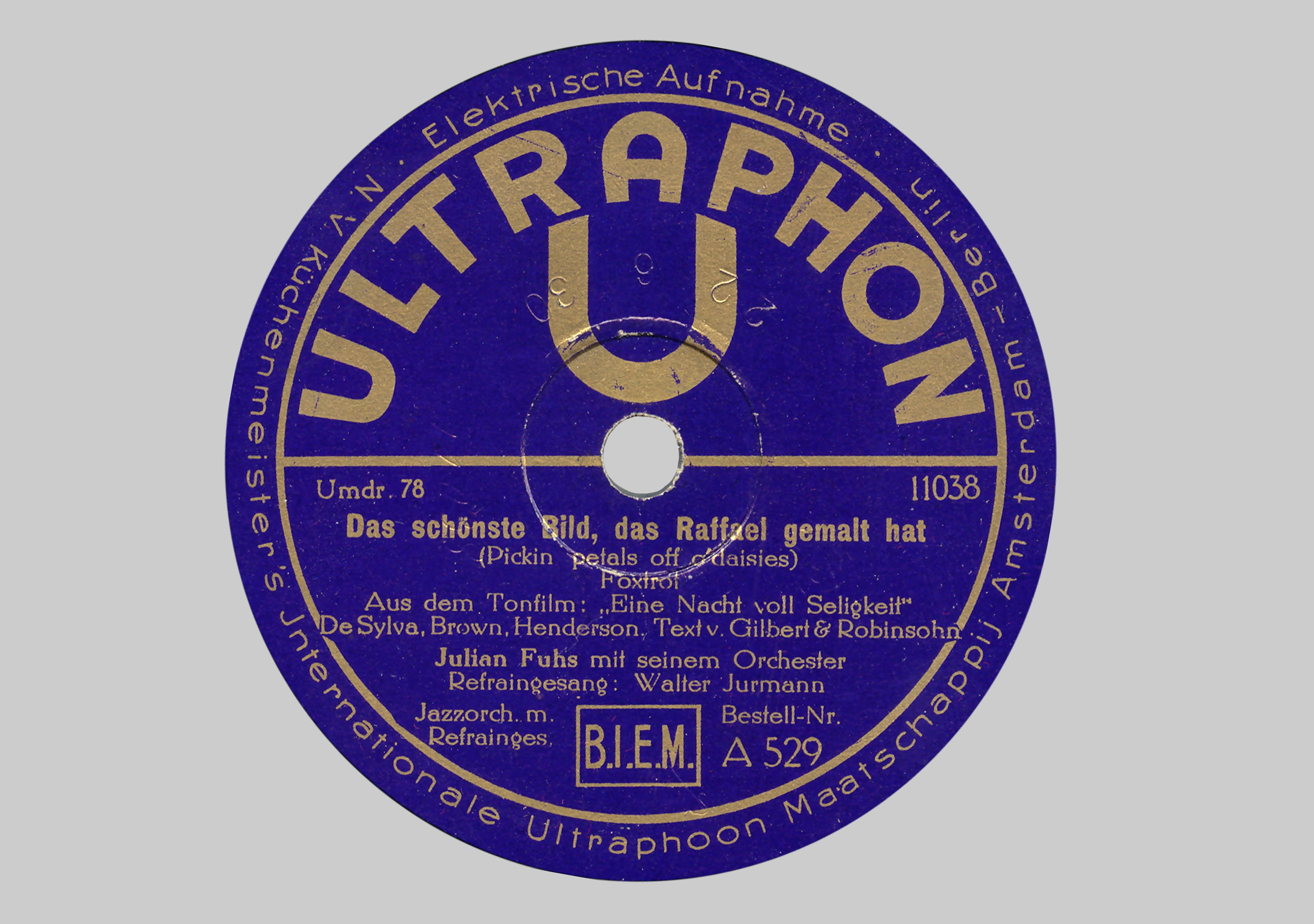 1930, 78Rpm, circle, technology, communication, geometric shape, western script, beschallung, science, text, single object, ultraphon, blue, plate label, HD Wallpaper