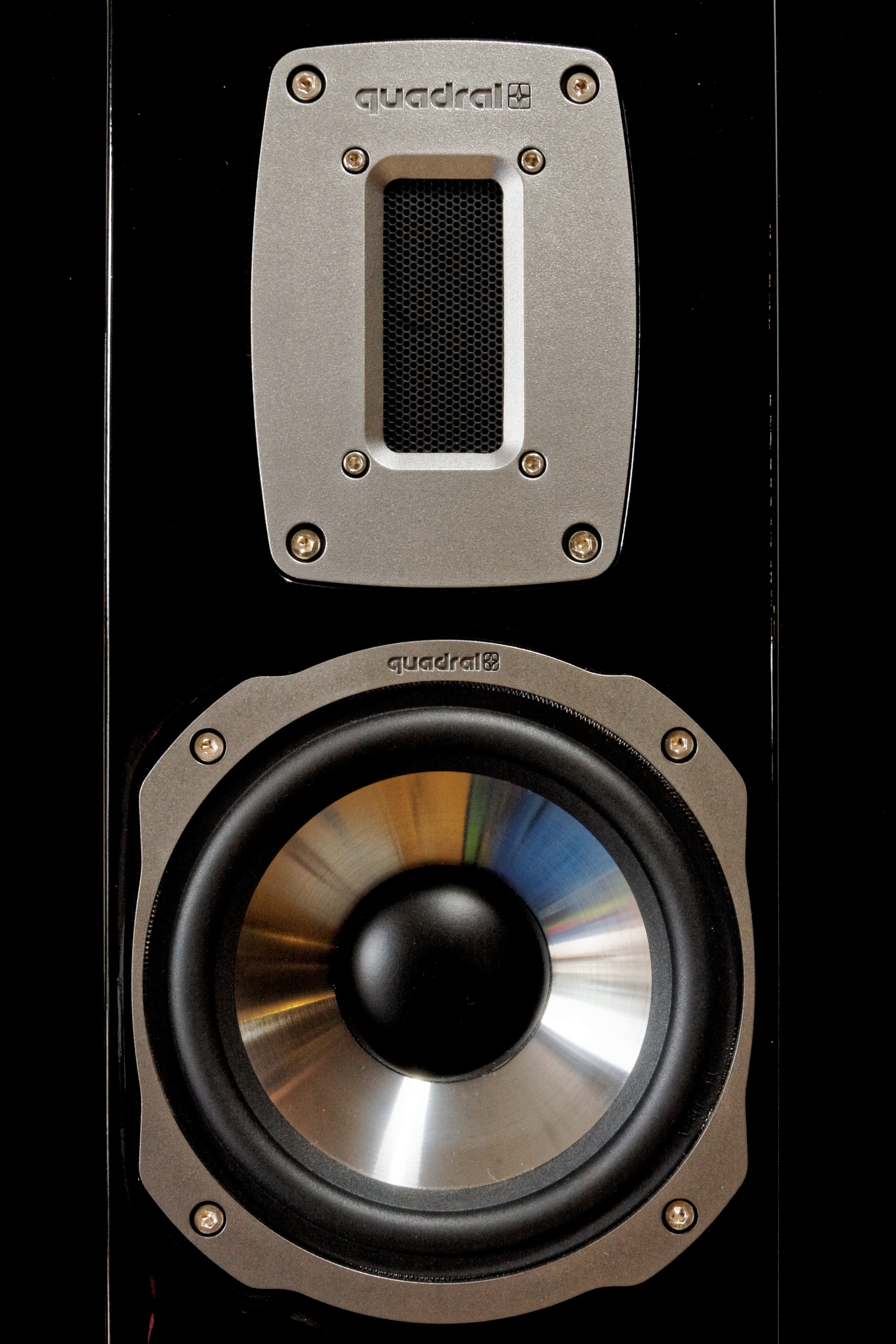 speaker, circle, silver colored, piano lacquer, sound, black background, audio equipment, push button, platelet tweeter, black color, shape, noise, arts culture and entertainment, Phone HD Wallpaper