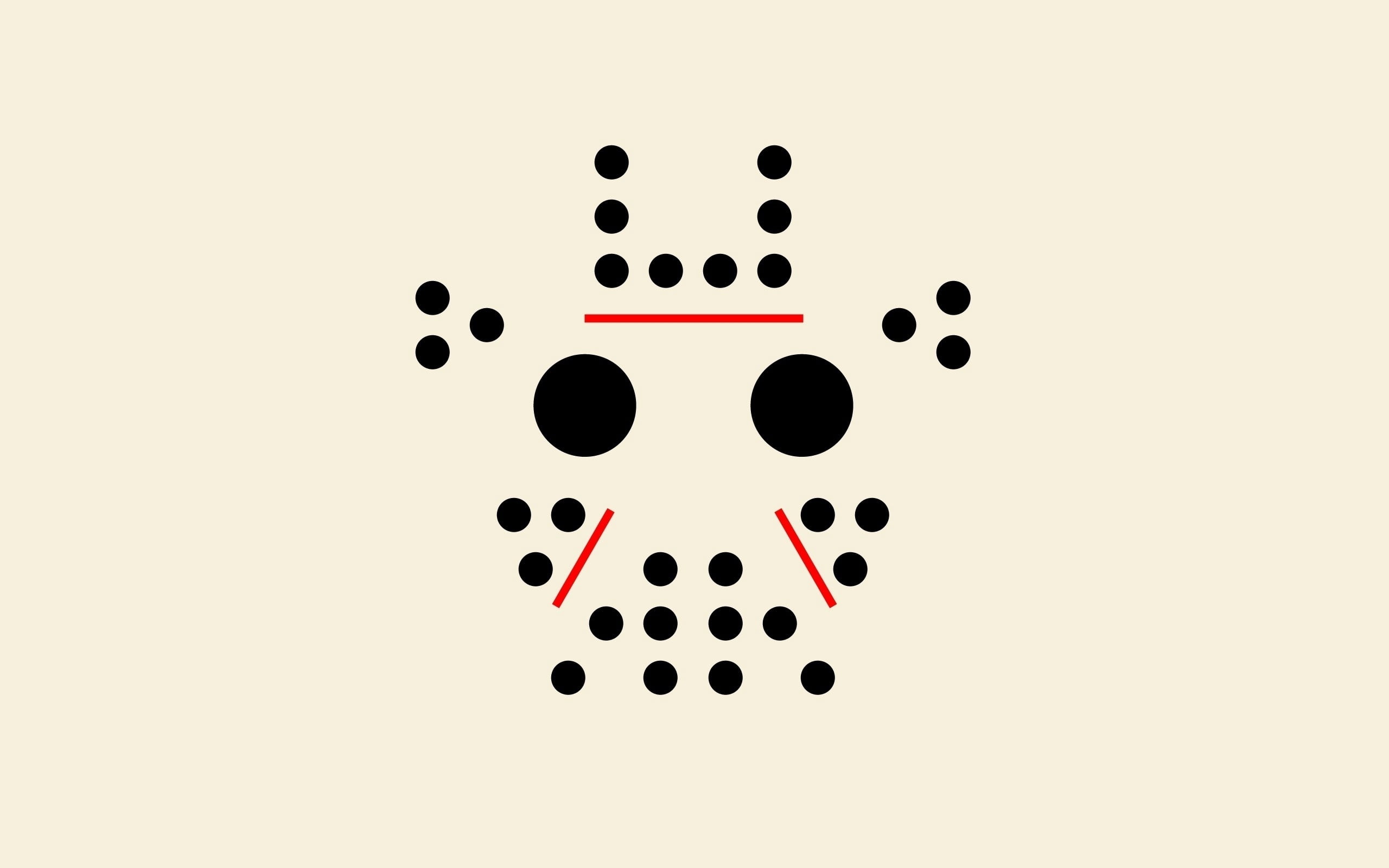 design Element, white Background, luck, red, points, geometric shape, mask, vector, gambling, minimalism, white color, lines, spotted, voorhees, cut out, HD Wallpaper