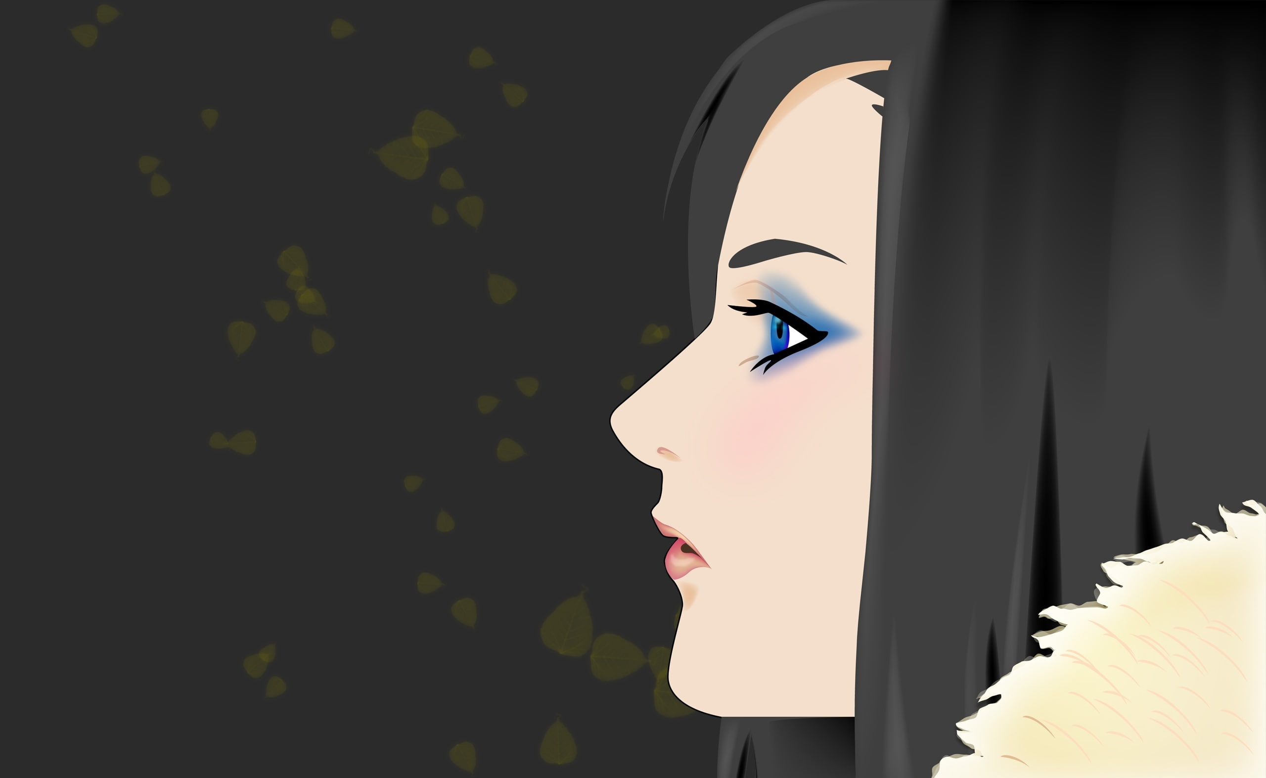 female likeness, side view, one person, copy space, Vector Art, illustration, looking, creativity, close-up, nature, 2K, haired, Vector, art and craft, HD Wallpaper